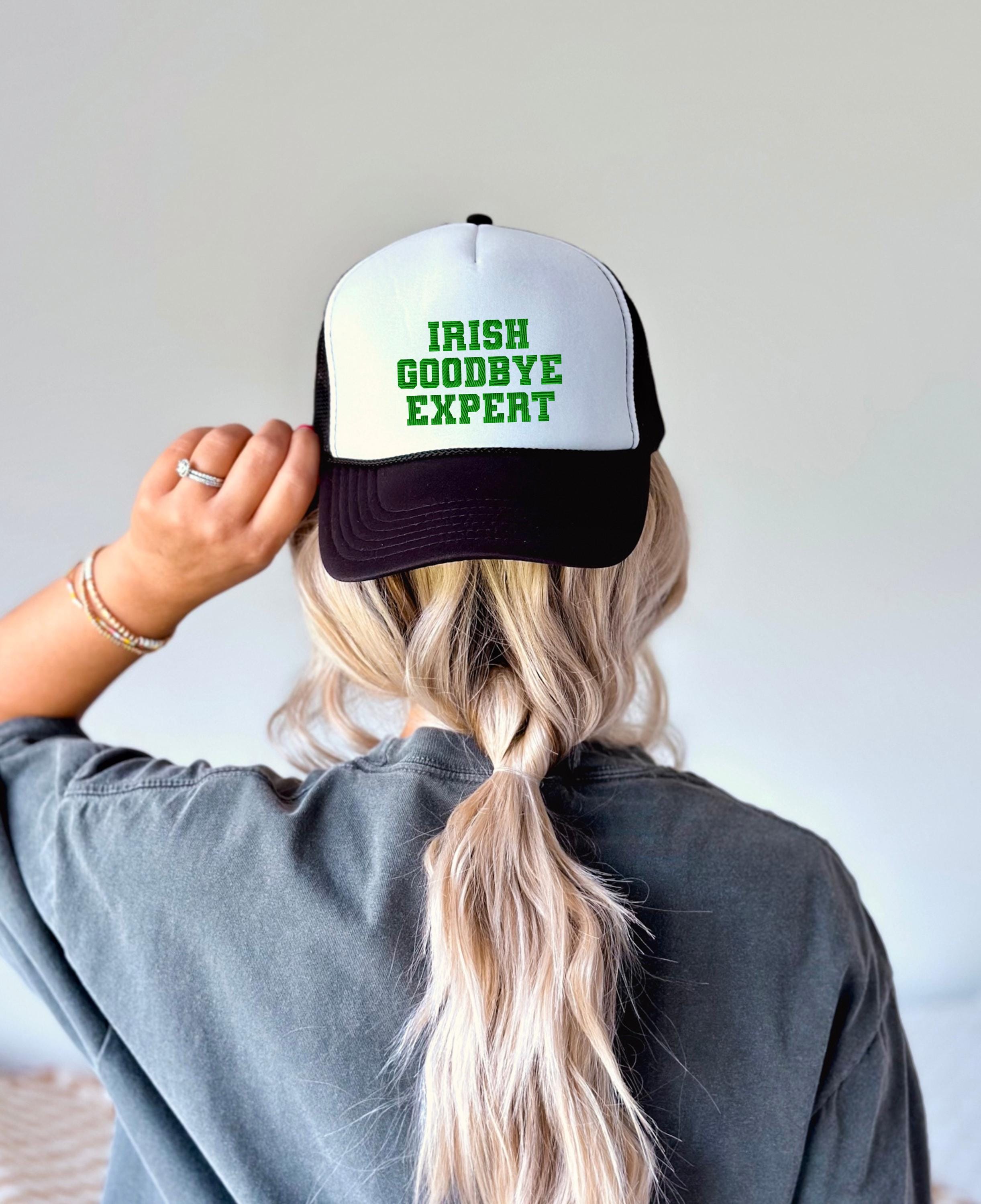 Irish Goodbye Expert St Patty's Day Embroidered Rope Hat, St Patrick's Day Foam,St Patricks Day Hat, Snapback Adjustable, Mens and Womens