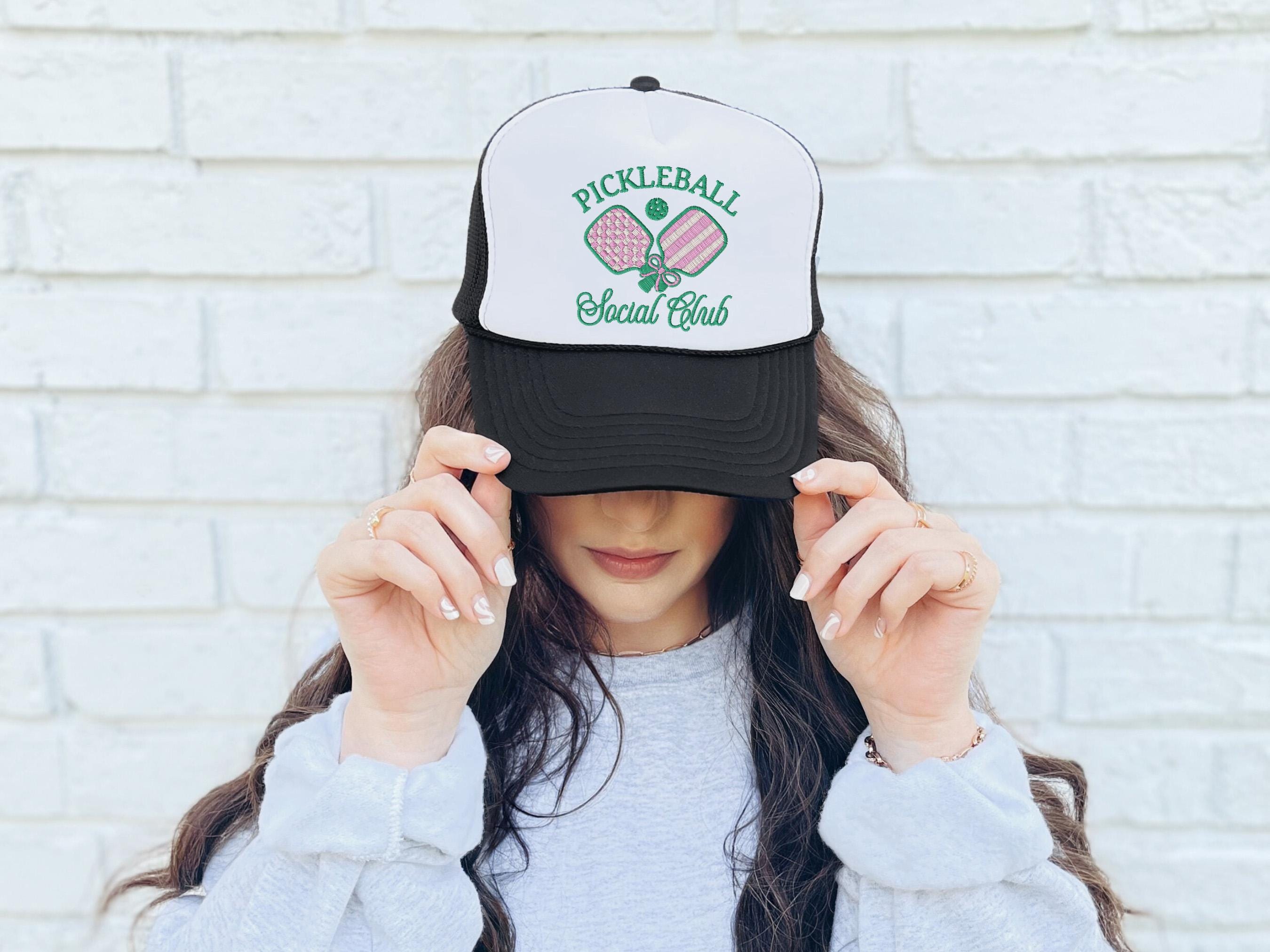 pickleball paddle hat, embroidery pickleball, paddle hat, embroidered I love pickleball, new pickleball embroidery, pickleball social club