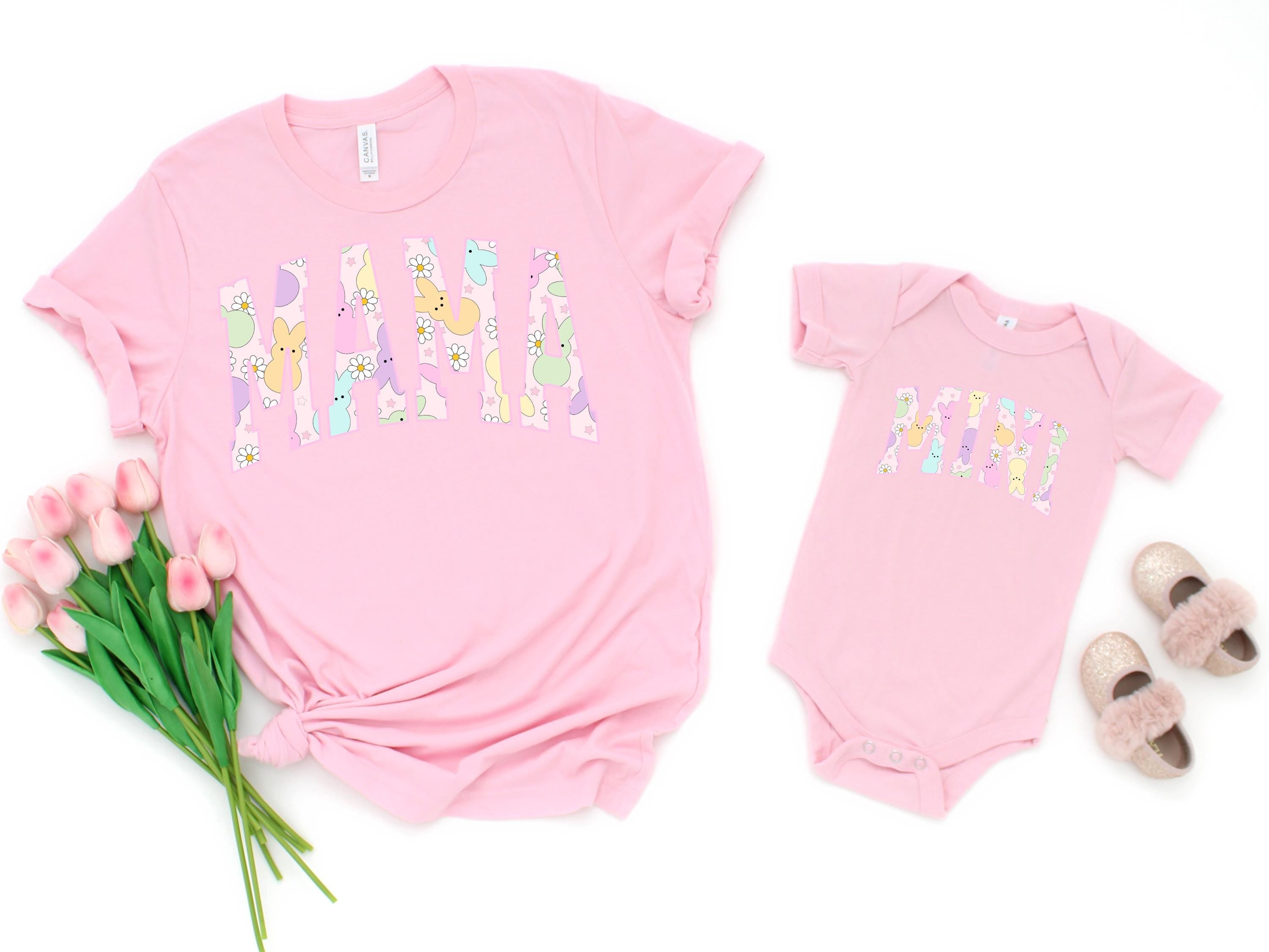 Mommy and Me Easter Matching Outfits, Mama Mini Matching Shirts, Mommy and me Shirts, Easter Bunny T Shirt