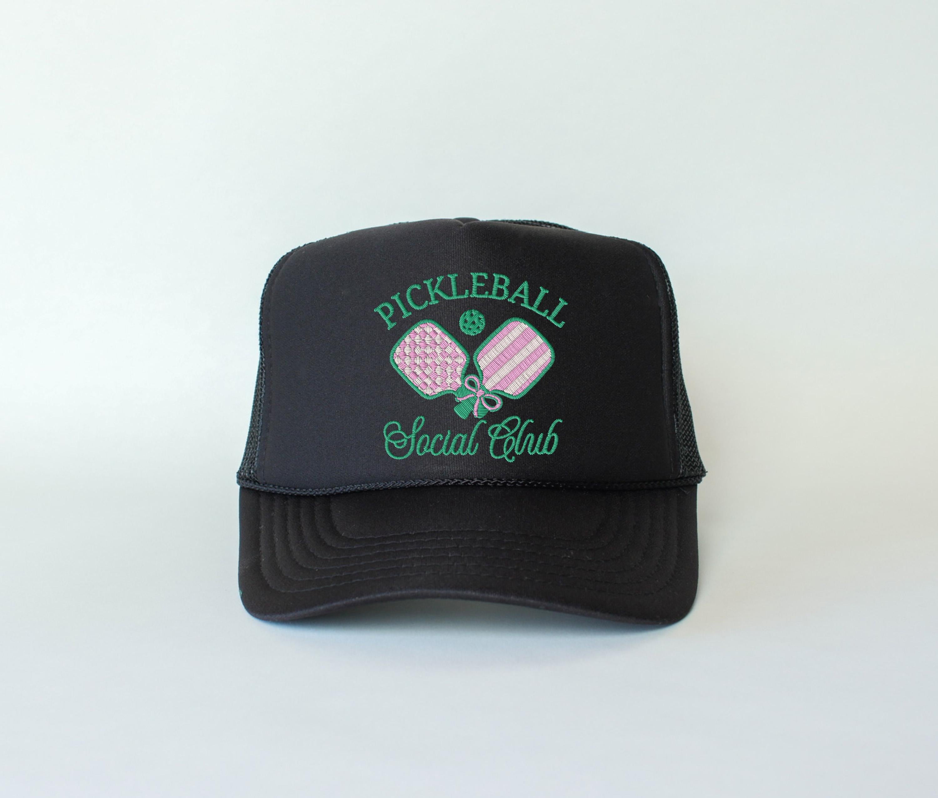pickleball paddle hat, embroidery pickleball, paddle hat, embroidered I love pickleball, new pickleball embroidery, pickleball social club