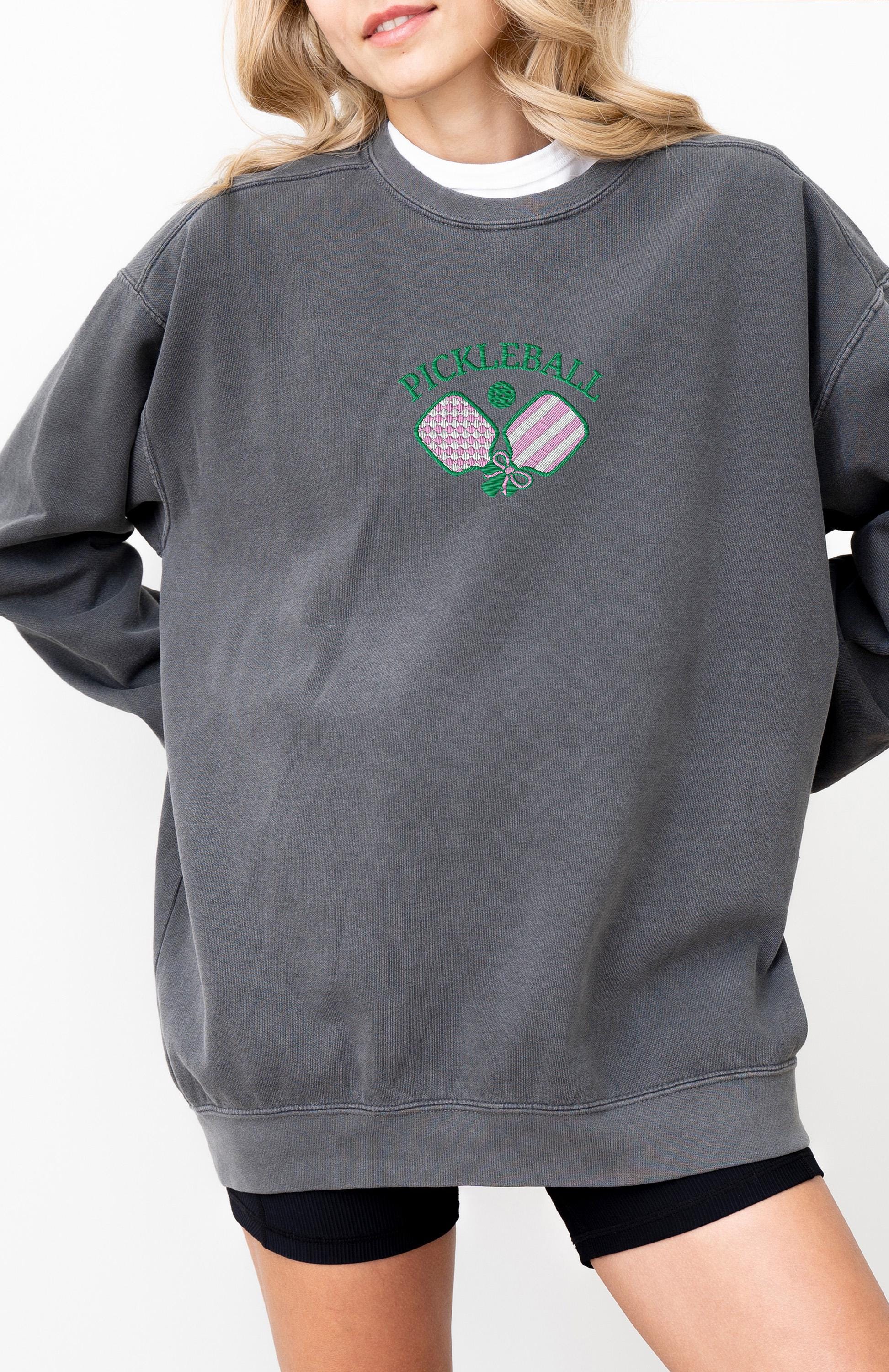 pickleball embroidered sweater comfort colors embroidery sweatshirt, pickleball lover embroidery