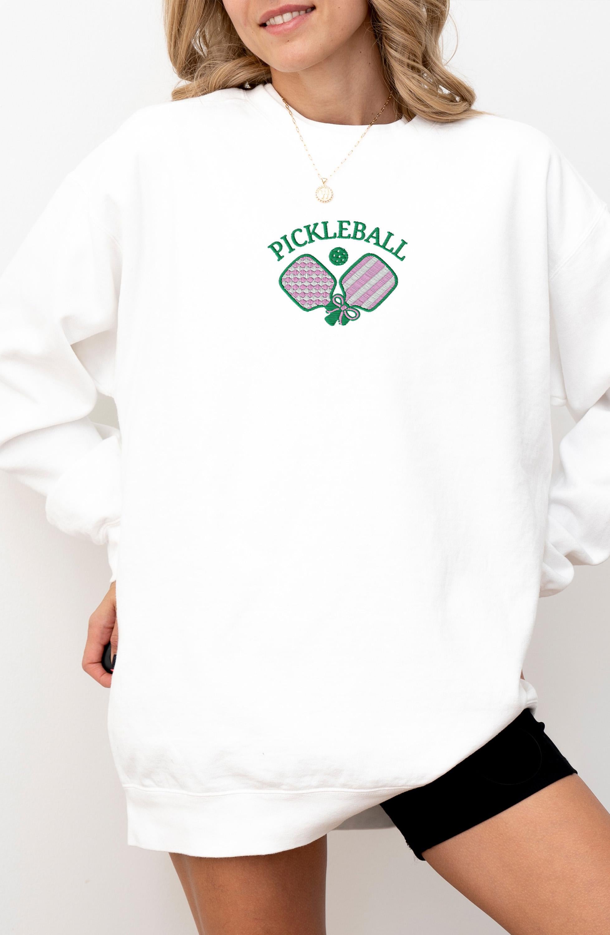pickleball embroidered sweater comfort colors embroidery sweatshirt, pickleball lover embroidery