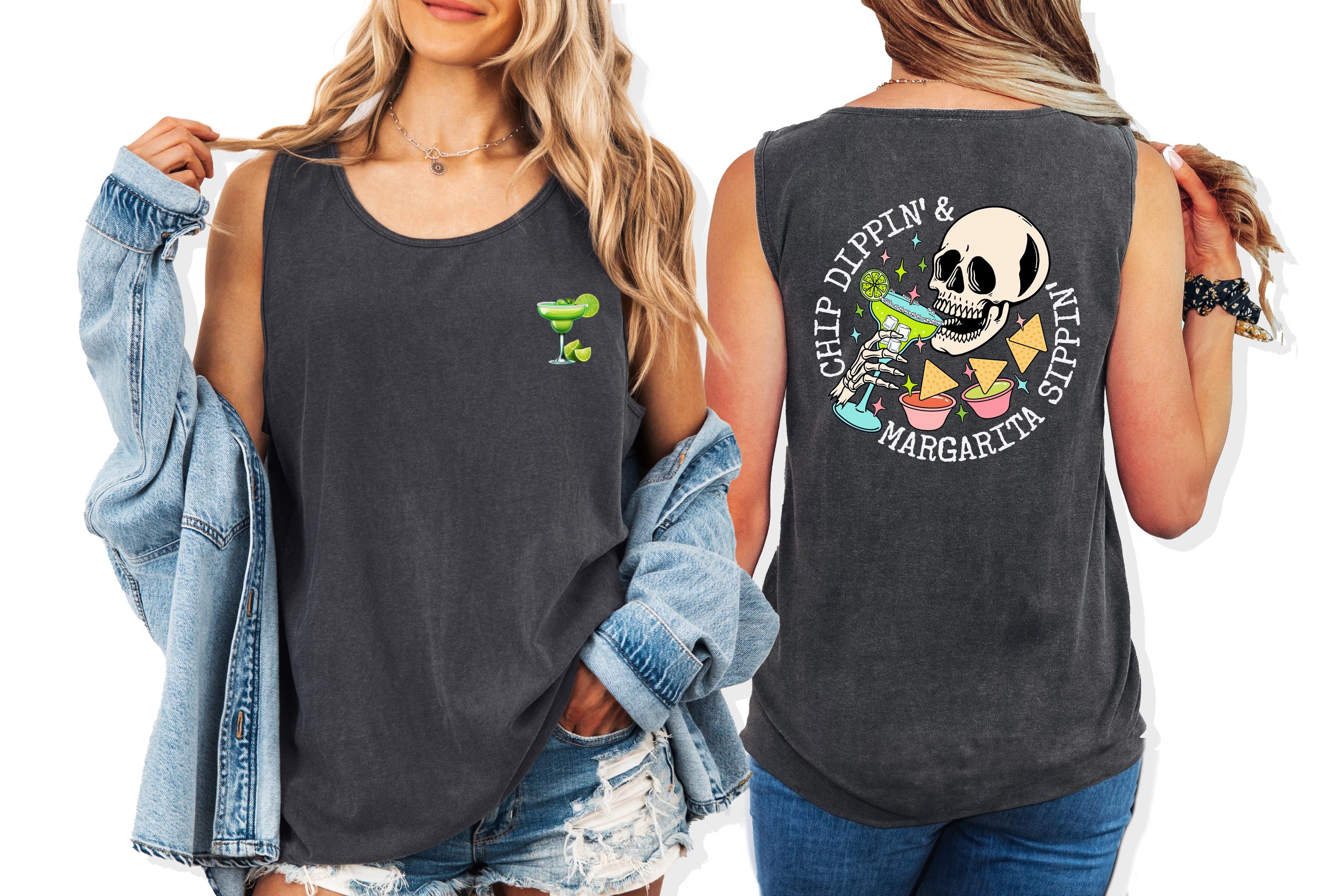 Cinco De Mayo Comfort Colors Tank, Funny Graphic tank top, Chip Dippin and Margarita Sippin