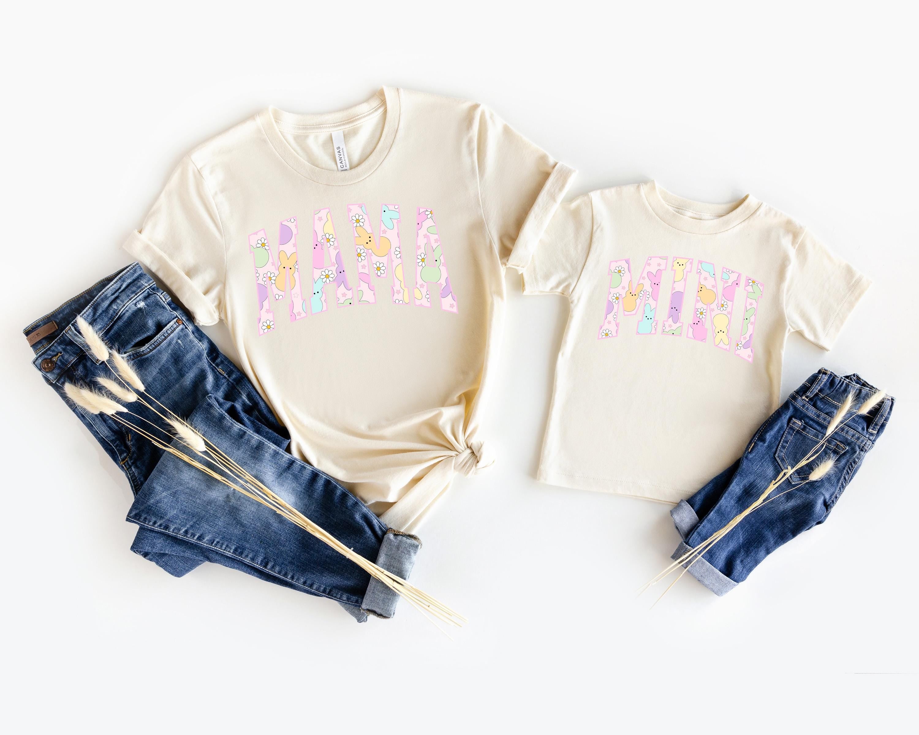 Mommy and Me Easter Matching Outfits, Mama Mini Matching Shirts, Mommy and me Shirts, Easter Bunny T Shirt