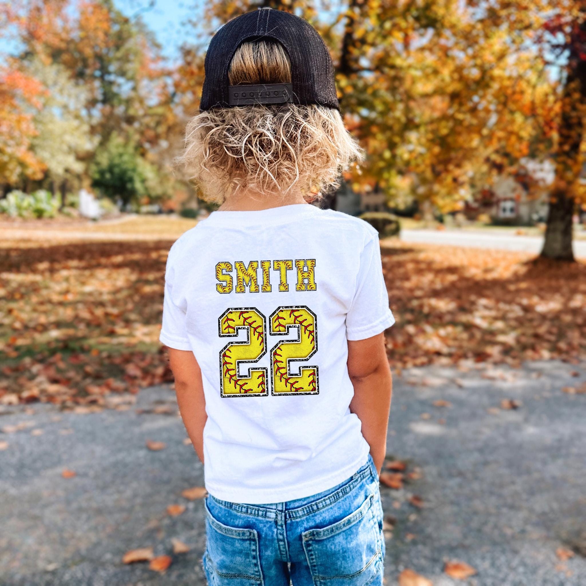 Custom Softball Toddler Shirt, Side Line Social Club T Shirt, Custom Name and Number T
