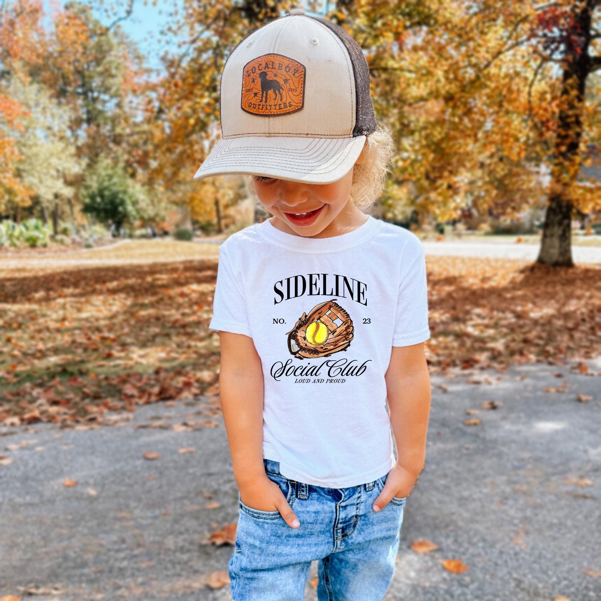 Custom Softball Toddler Shirt, Side Line Social Club T Shirt, Custom Name and Number T