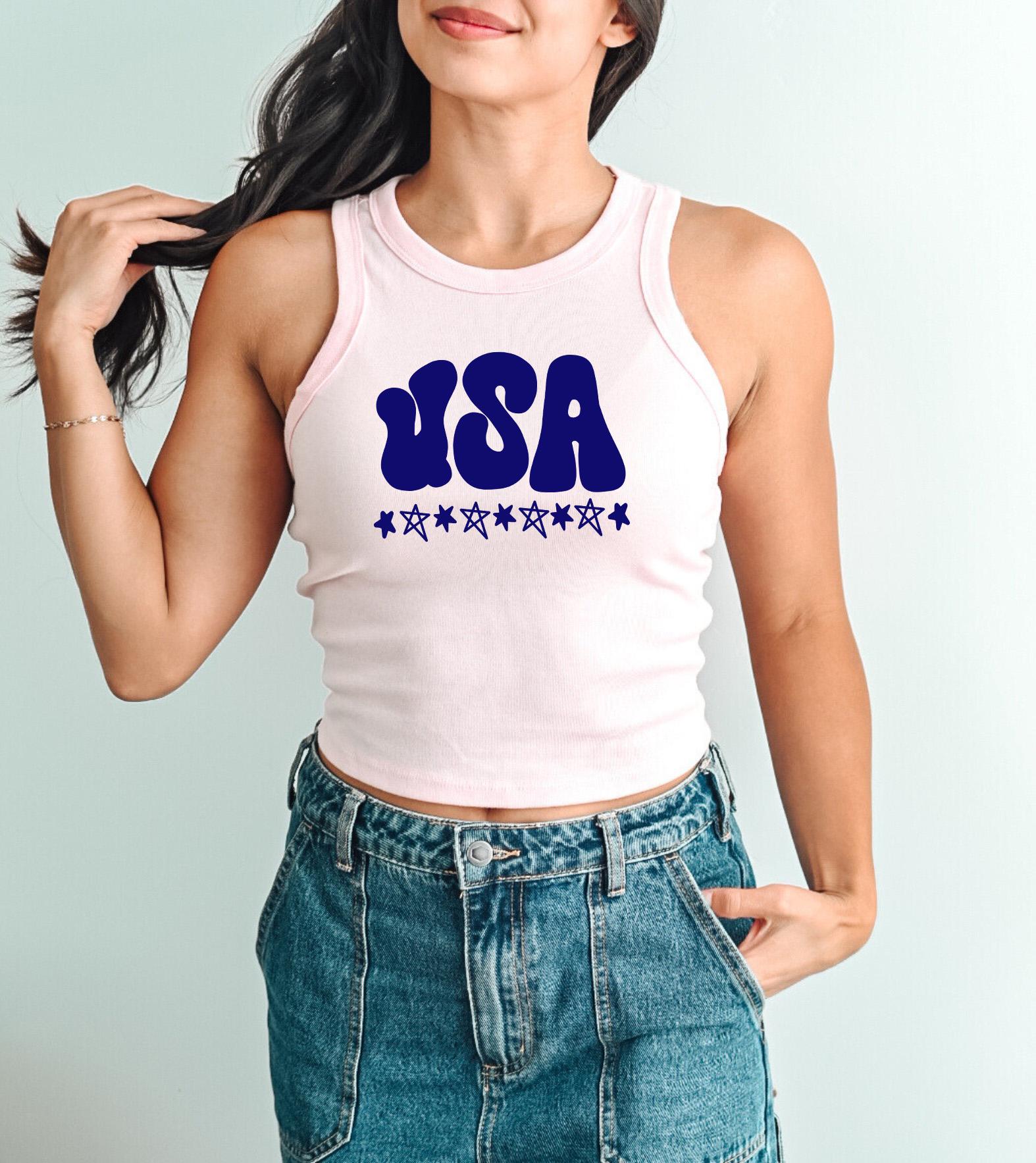 USA Blue Stars Tank, 4th of July Red White Blue Stars And Stripes T, July Fourth Shirt, Independence Day Shirt, American Flag 1019 Tank Top