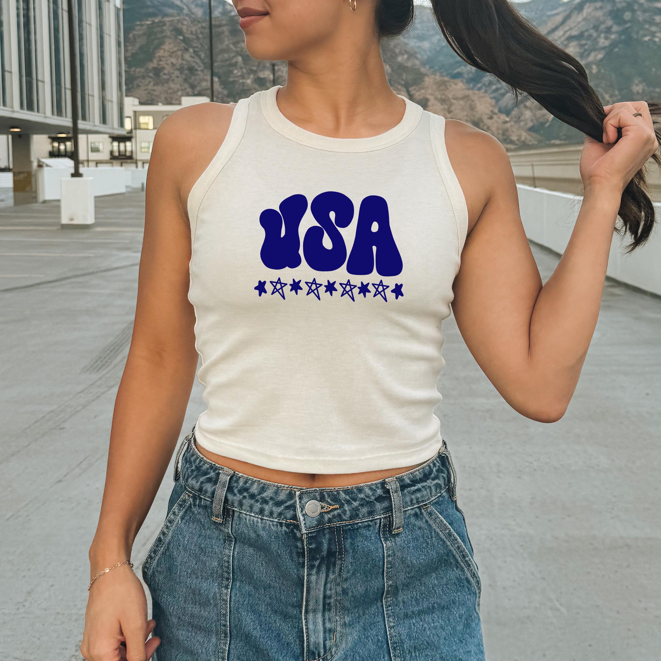 USA Blue Stars Tank, 4th of July Red White Blue Stars And Stripes T, July Fourth Shirt, Independence Day Shirt, American Flag 1019 Tank Top