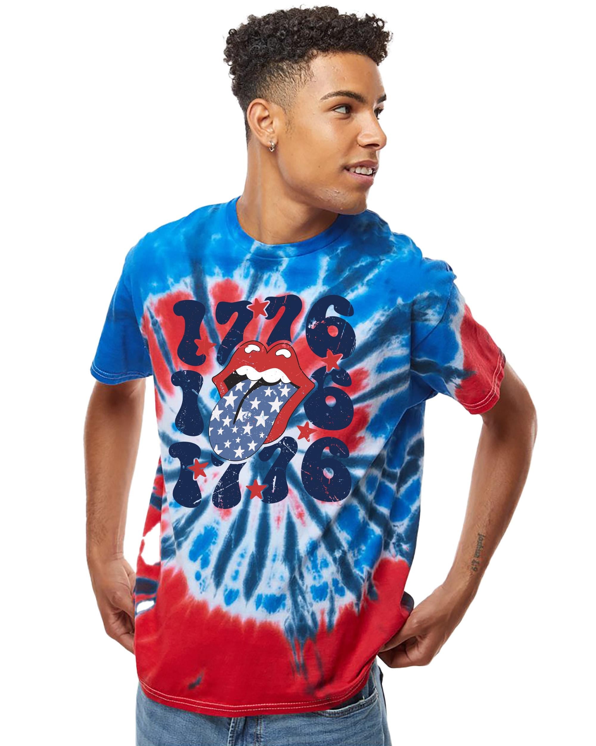 1776 Red White and Blue Tie Dye Colortone T-shirt, Retro America Shirt, fourth shirt, Unisex 4th of July shirt, Patriotic, Independence Day