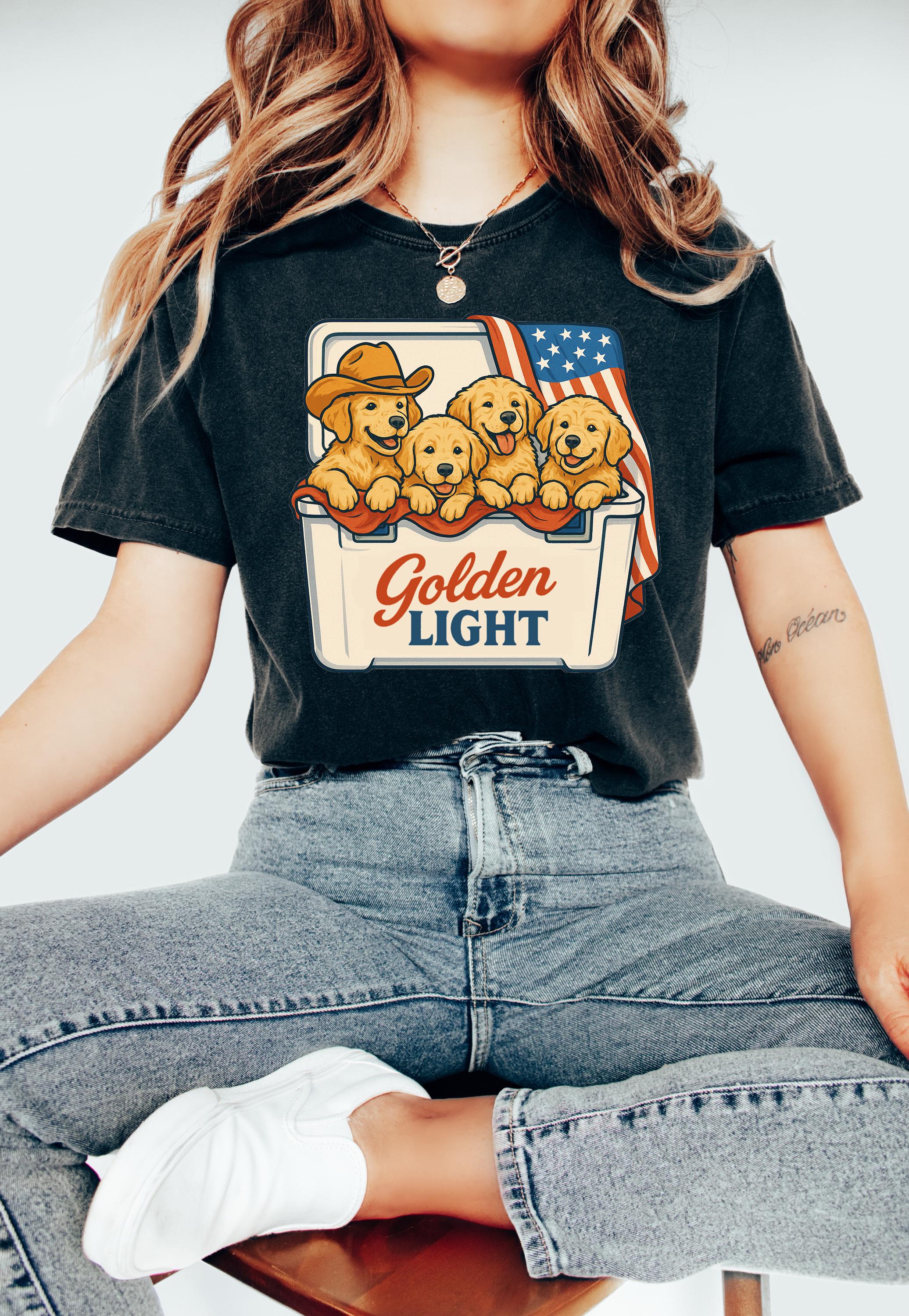 Retro Golden RetrieverJuly 4th Comfort Colors Shirt Fourth of July T Cute fourth Shirt Unisex 4th of July Patriotic Shirt Independence Day