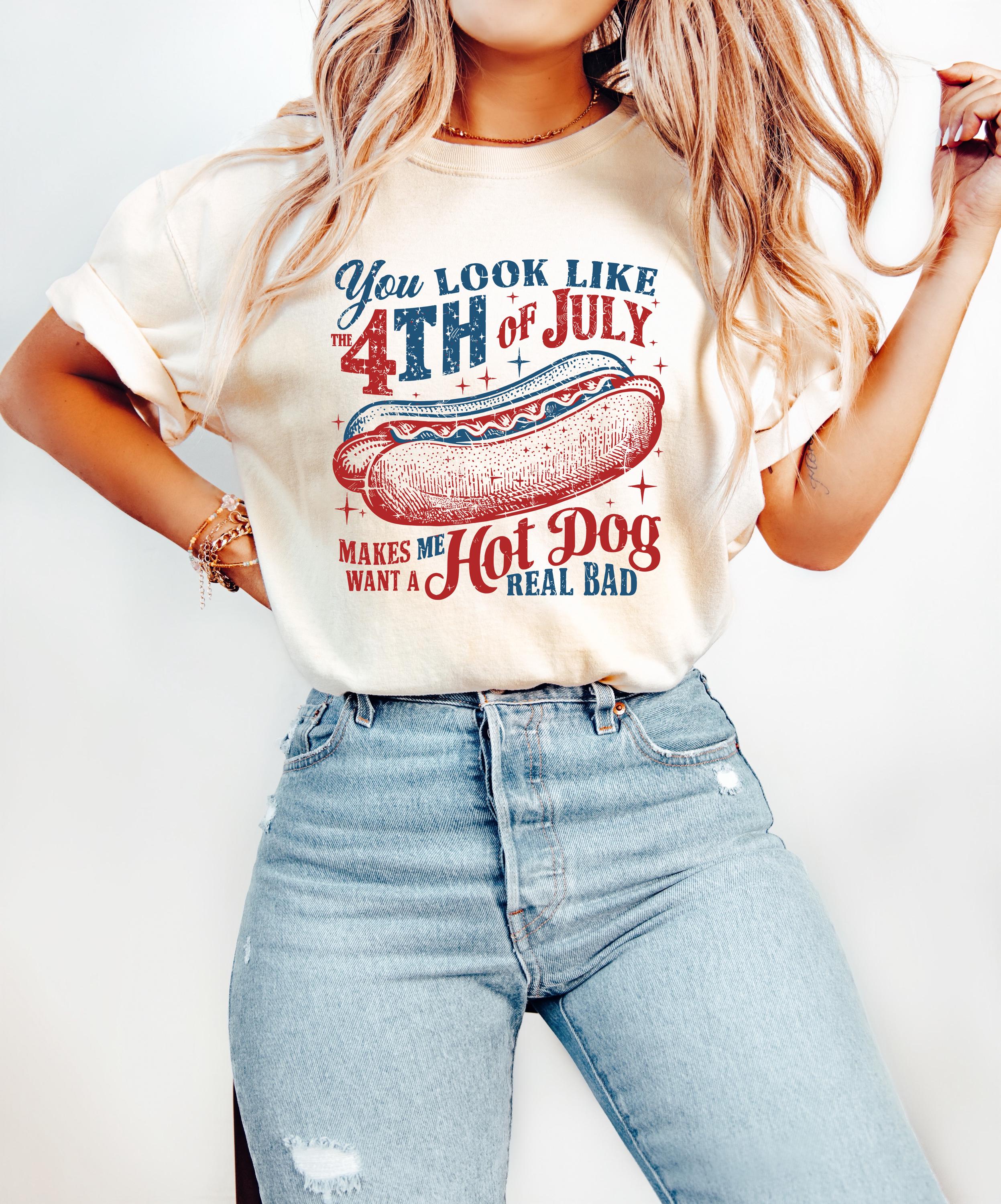 4th of July Comfort Colors Tshirt, Look Like The Fourth shirt, Unisex July 4th T, American Flag Shirt, Independence Day, Hot Dog Design