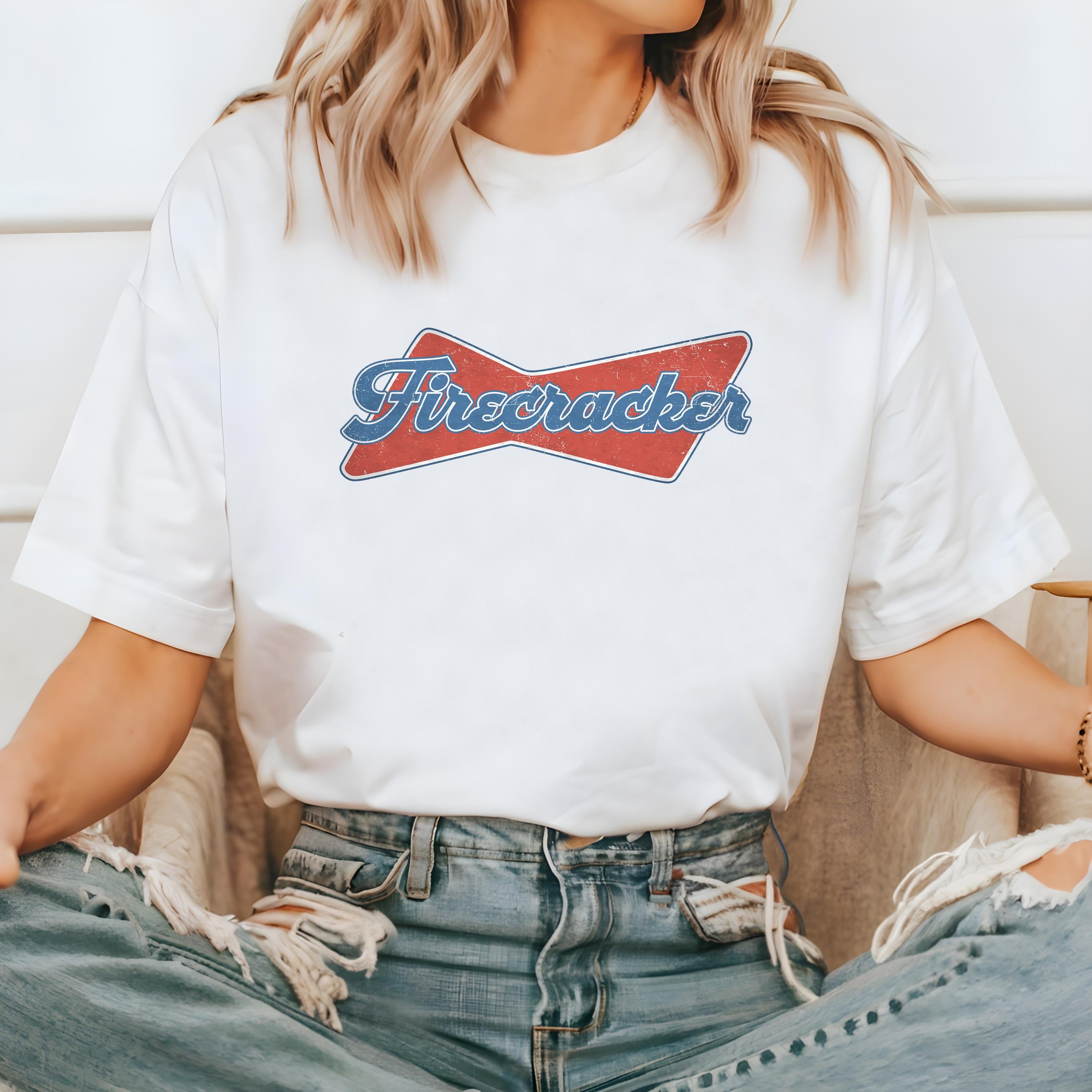 Retro Firecracker Comfort Colors Tshirt, 4th of July tee, Retro fourth shirt, Unisex July 4th T, American Flag Shirt, Independence Day