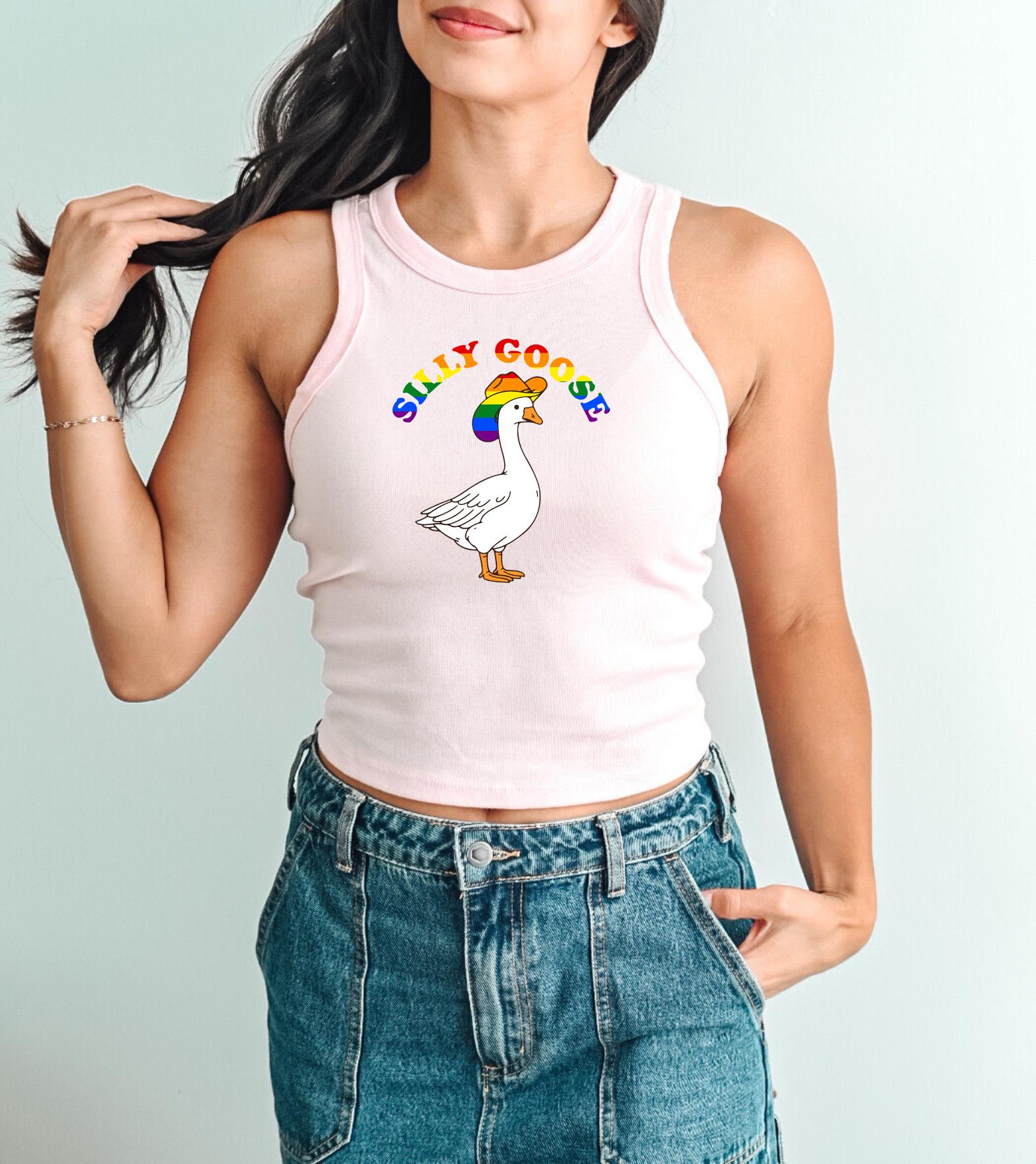 Silly Goose Pride Tank, Pride Month Tank Top, Bella Canvas 1019 Tank, Rainbow