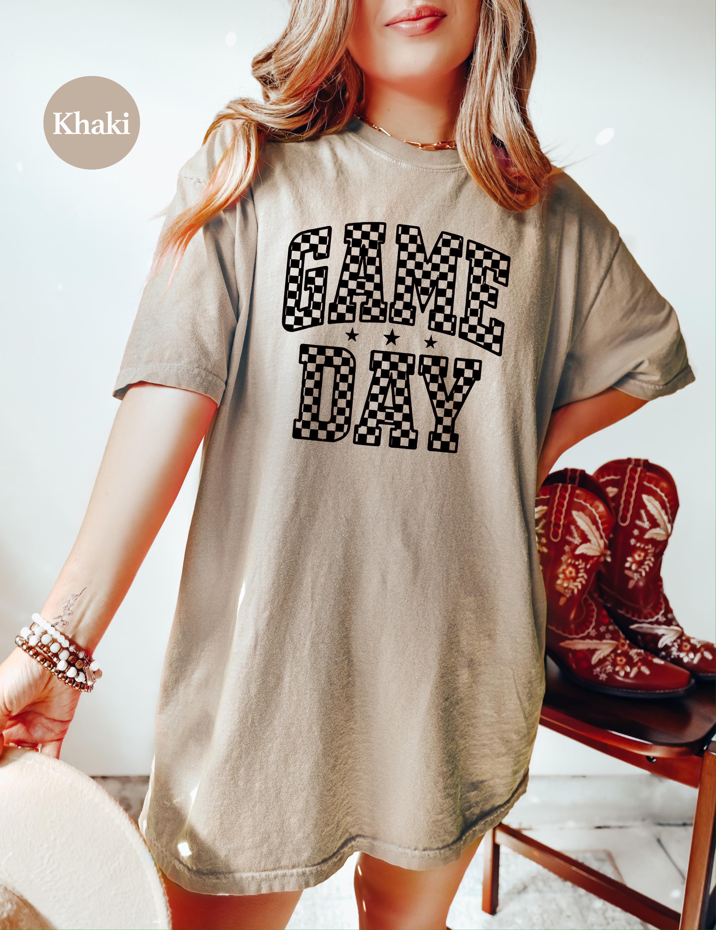 Checkered Game Day Comfort Colors Shirt, Football Team Shirt, Vintage Shirt, Football Shirt, Retro Fall Shirt, Fall Tee