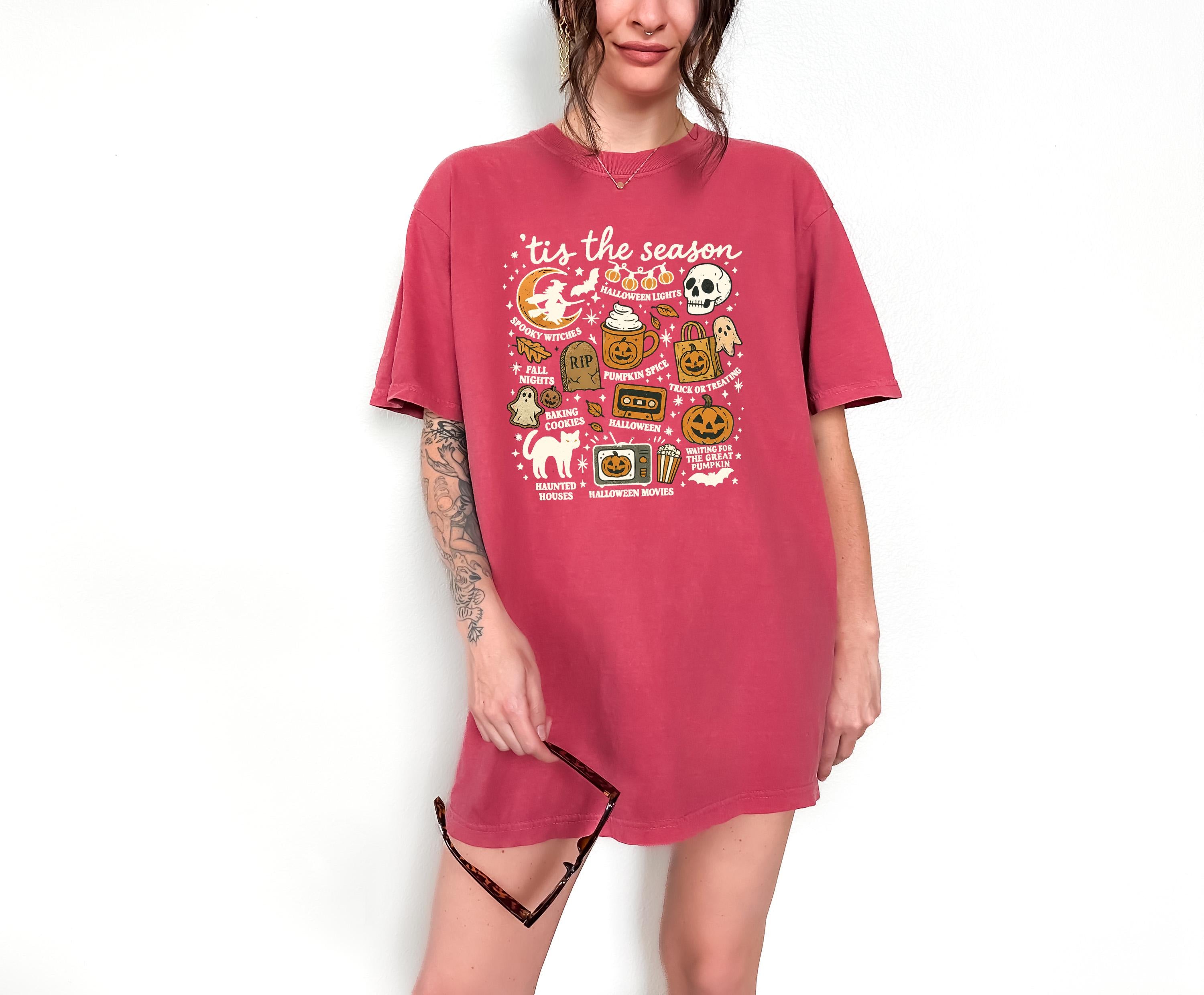 Tis the Season Halloween Comfort Colors Shirt, Creep it Real Shirt, Spooky Shirt, Fall TShirt, Autumn T, Pumpkin Spice, Trick or Treat
