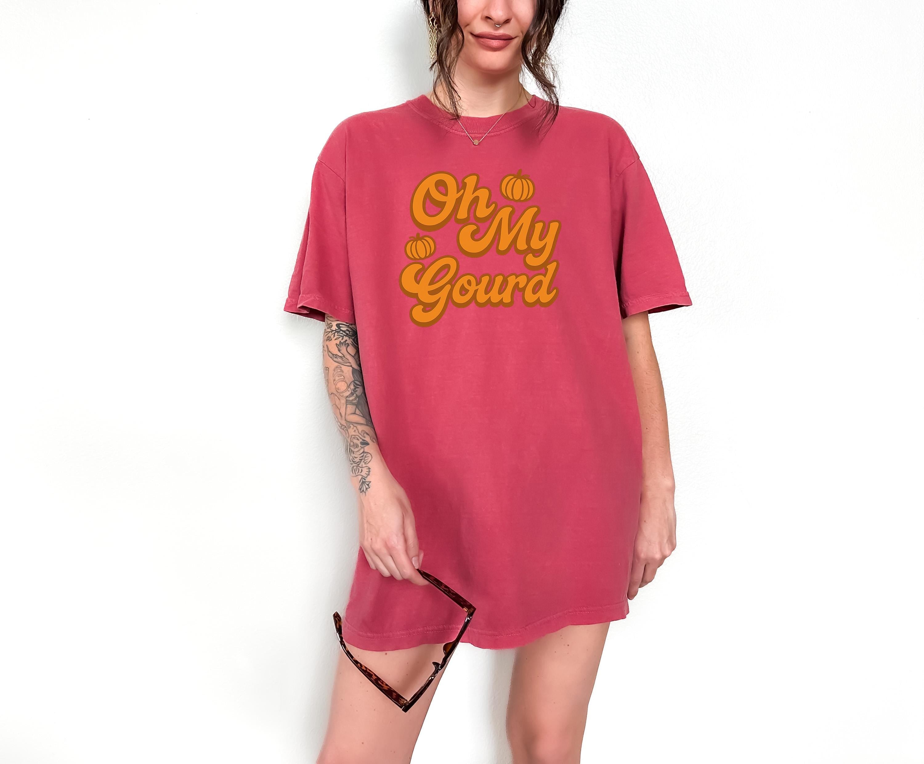 Oh My Gourd Funny Thanksgiving Comfort Colors Shirt, Fall Pumpkin Shirt, Pumpkin Design, Retro Fall Tshirt, Autumn Tee