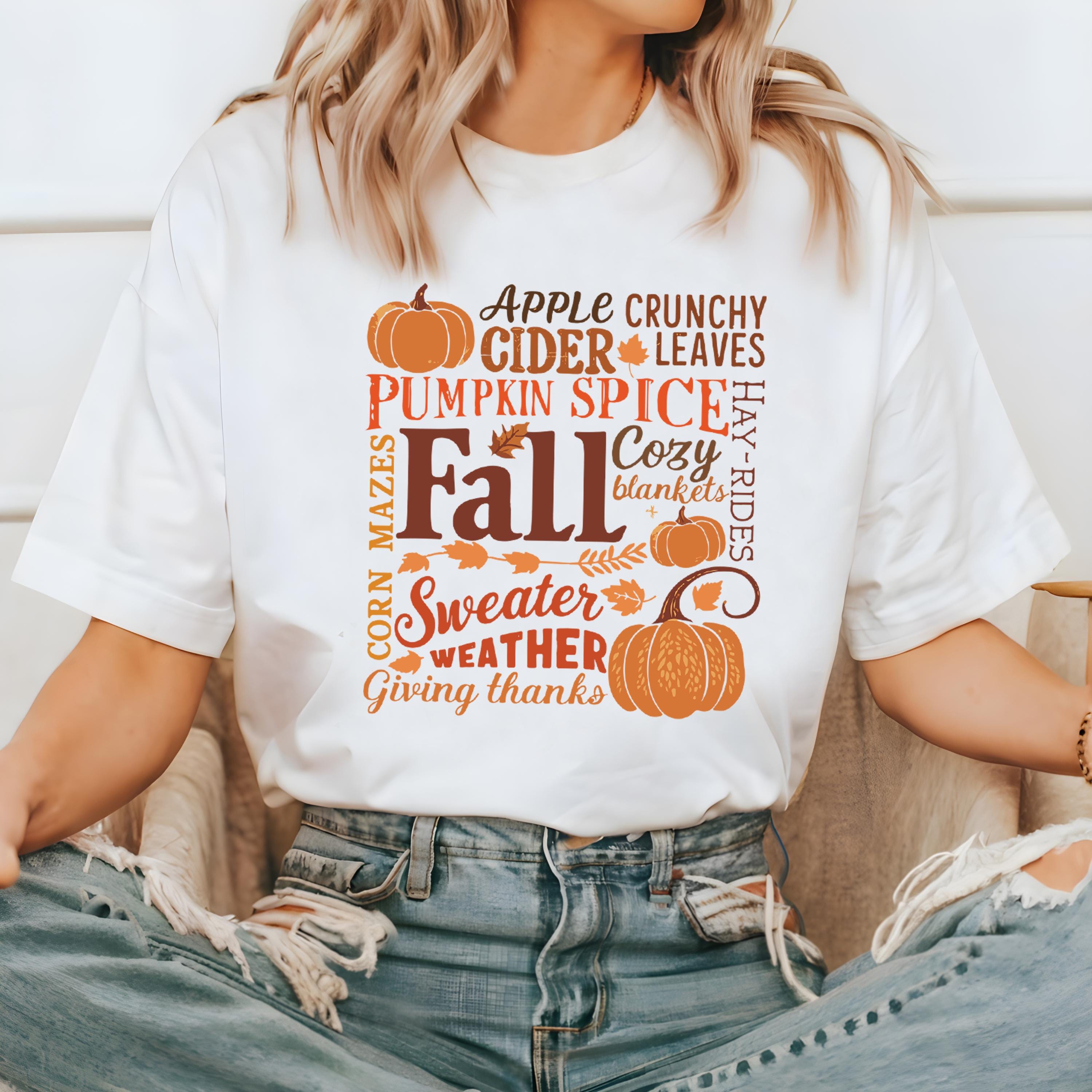 Fall Favorites Collage Comfort Colors shirt, Pumpkin Shirt Hay Ride Sweater Weather Shirt Retro Fall Vibes, Autumn Apple Cider Giving Thanks