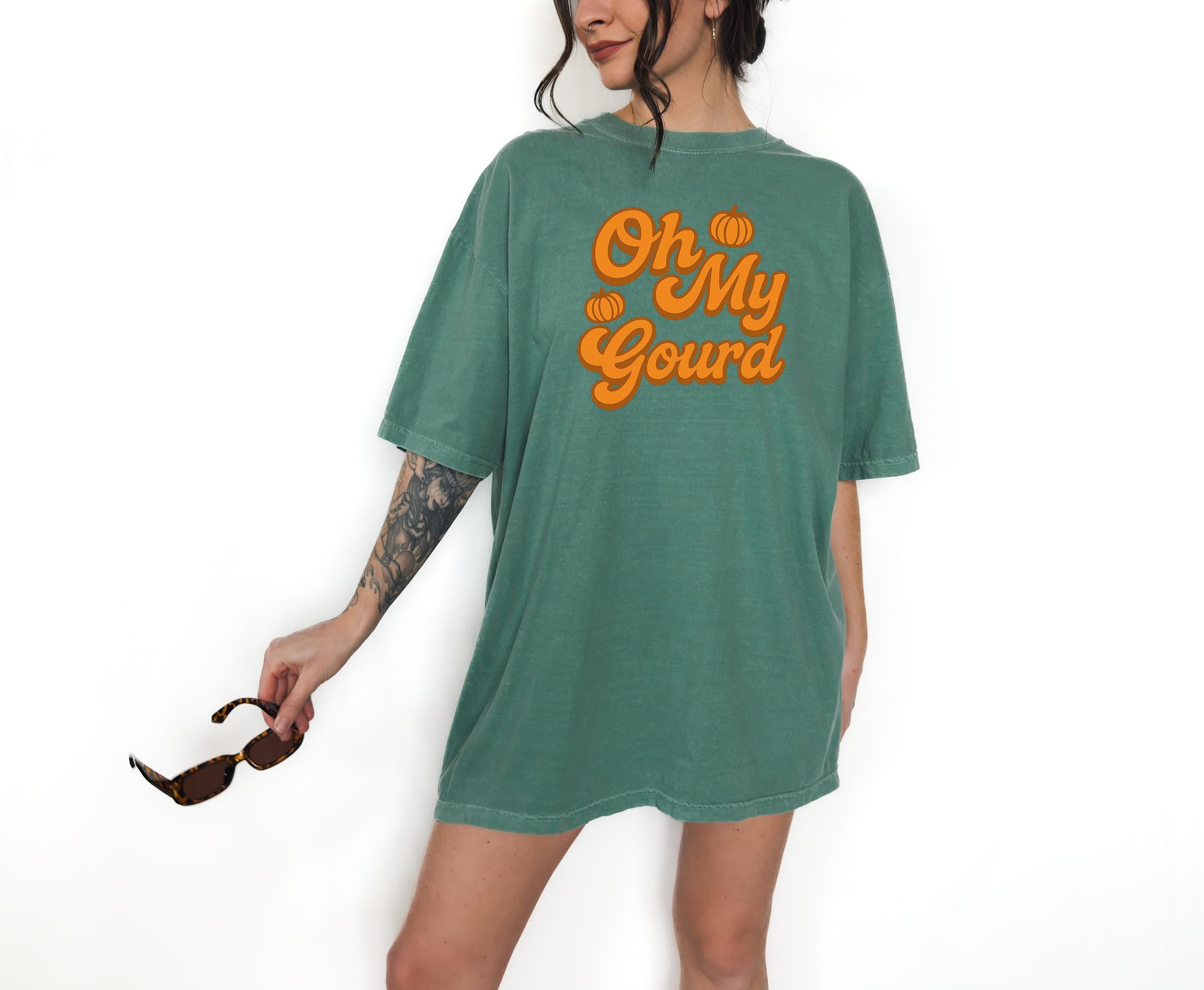 Oh My Gourd Funny Thanksgiving Comfort Colors Shirt, Fall Pumpkin Shirt, Pumpkin Design, Retro Fall Tshirt, Autumn Tee