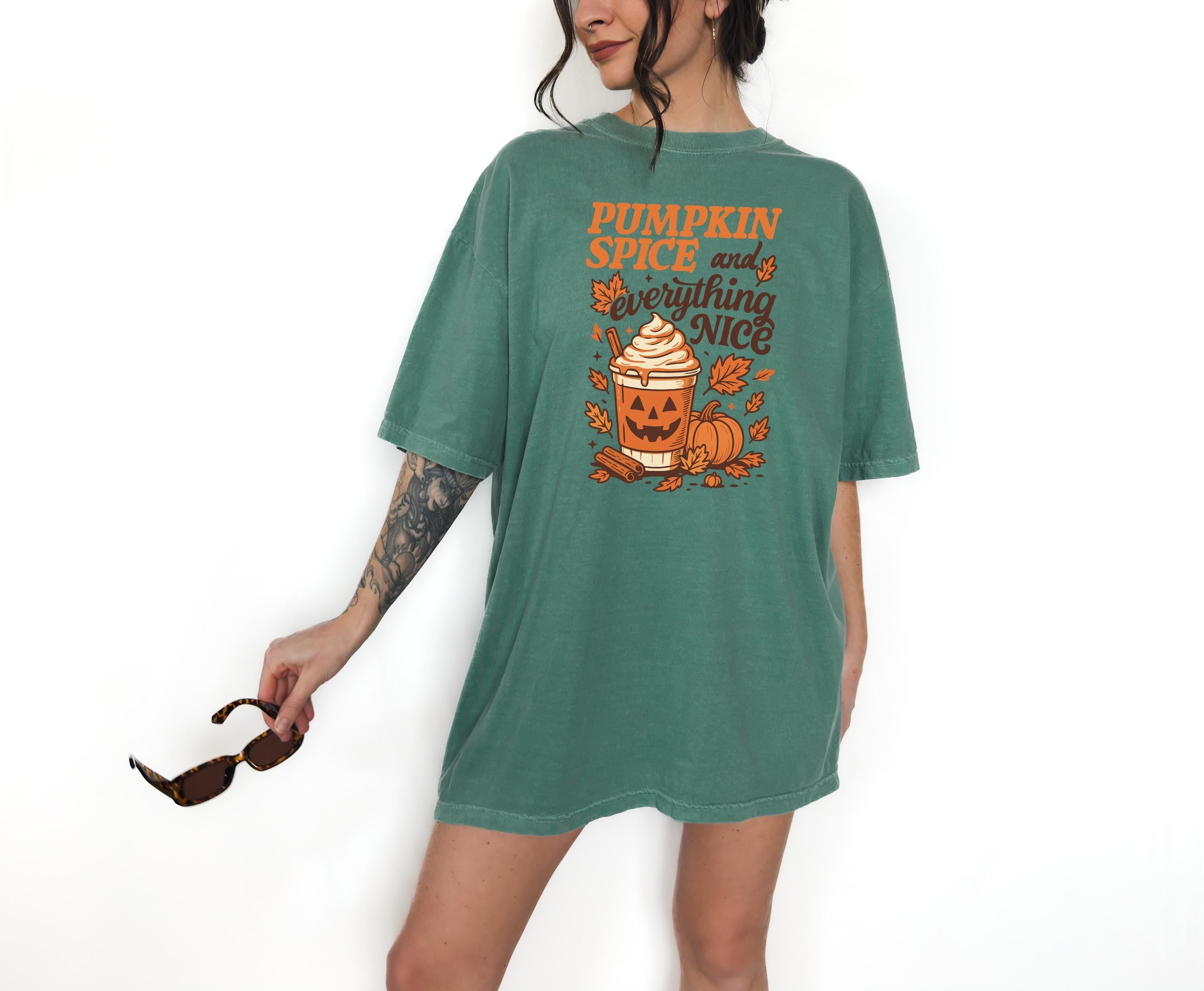Pumpkin Spice and Everything Nice Comfort Colors Shirt, Pumpkin Shirt H, Autumn Giving Thanks, Pumpkin Spice Season