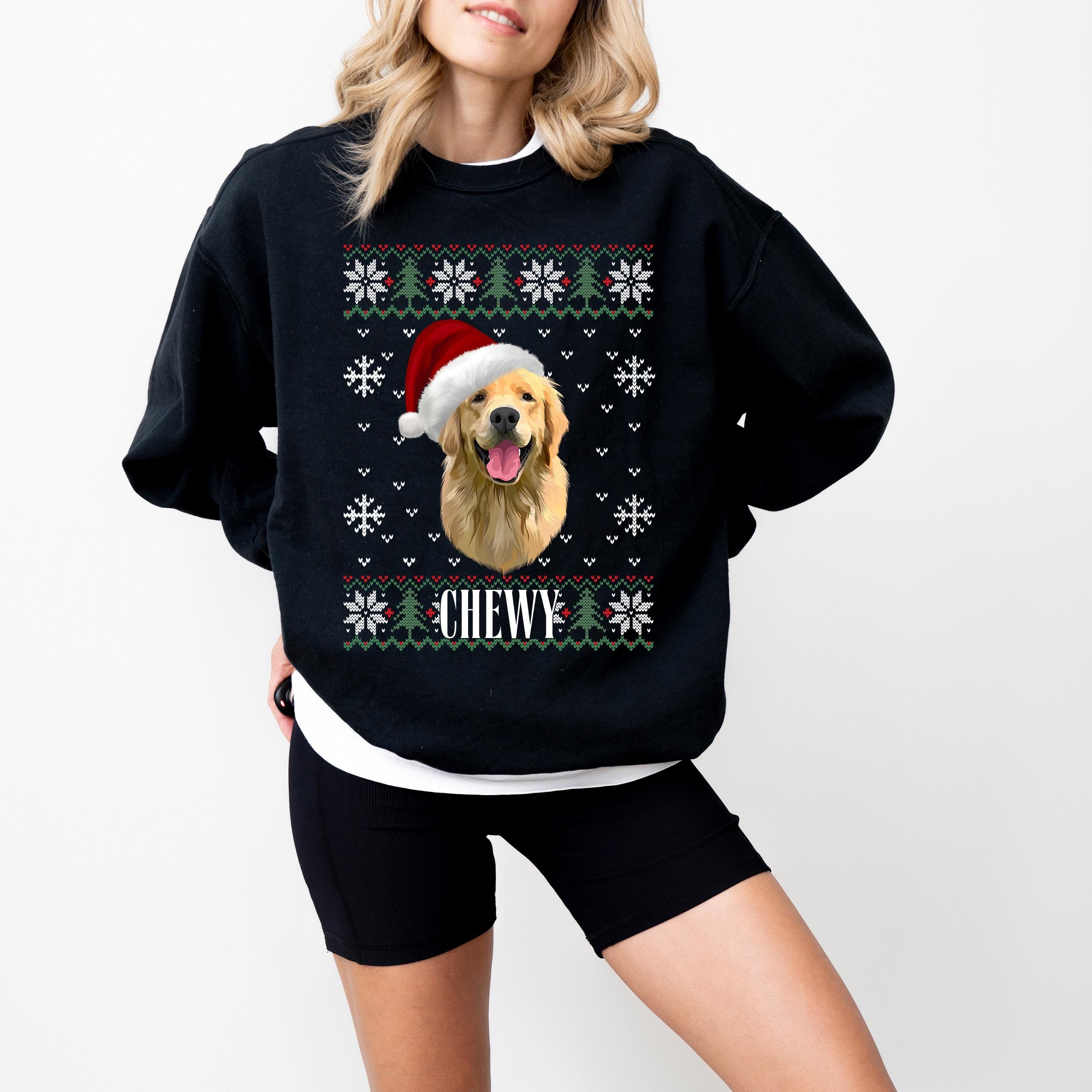 Comfort Colors Custom Dog Sweatshirt, Custom Pet Christmas Ugly Sweater, Custom Dog Christmas Sweater, Mom Sweater, Ugly Christmas Sweater