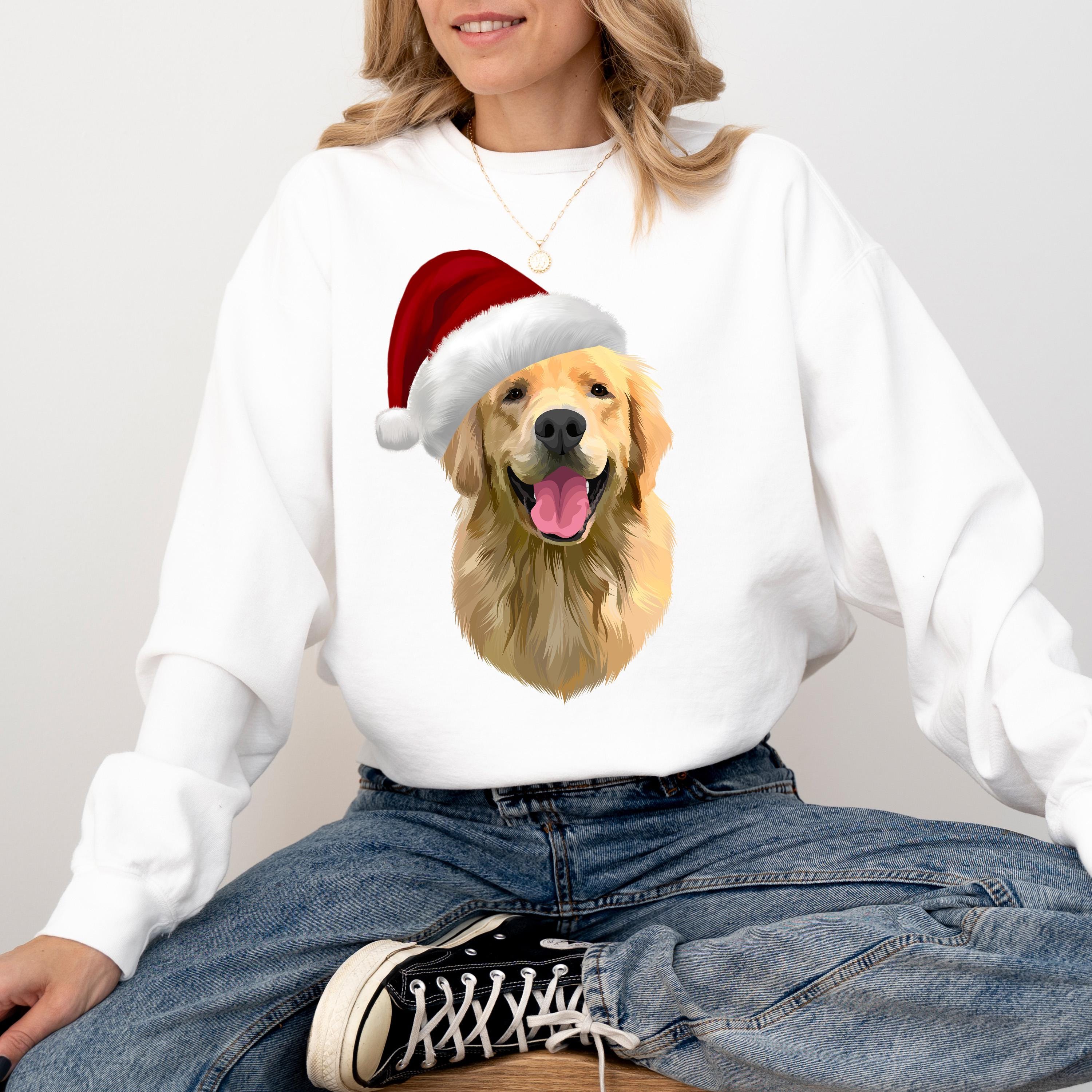 Comfort Colors Custom Dog Sweatshirt, Custom Pet Christmas Ugly Sweater, Custom Dog Christmas Sweater, Mom Sweater, Christmas Sweater, Santa