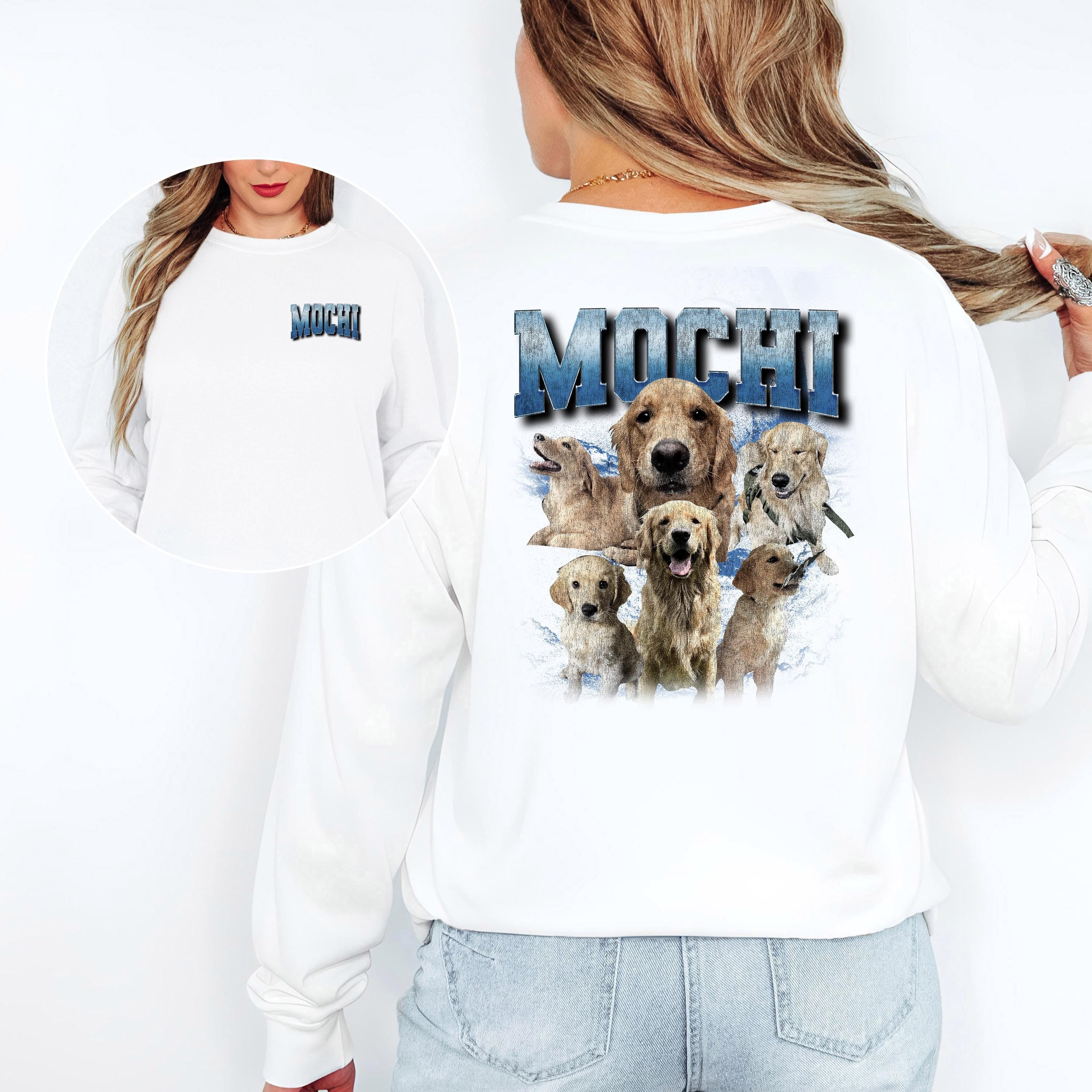 Custom Comfort Colors Long Sleeve TShirt, Custom Dog Collage Shirt, Pet T Shirt, Vintage 90's Collage Shirt, Unisex Graphic Tee