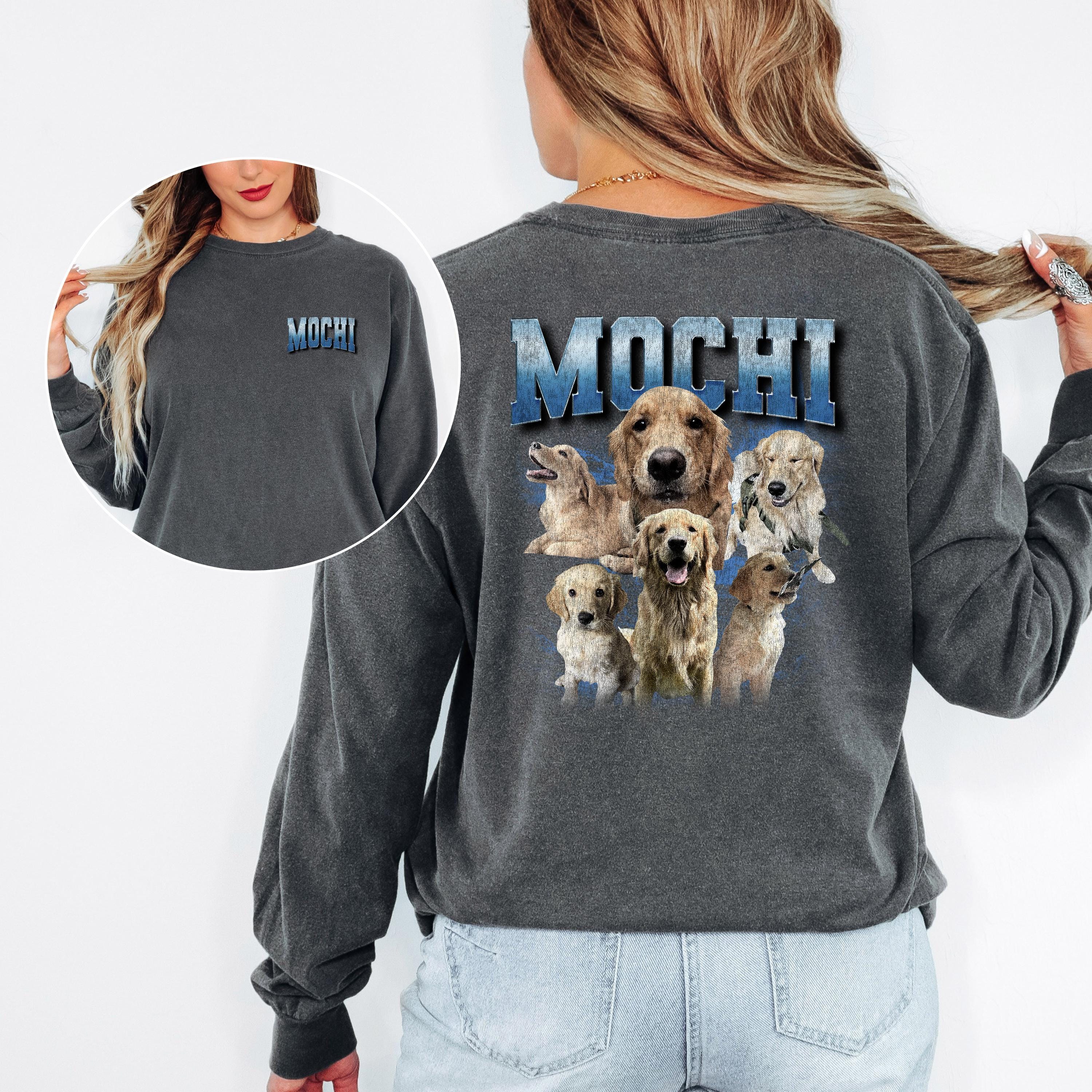 Custom Comfort Colors Long Sleeve TShirt, Custom Dog Collage Shirt, Pet T Shirt, Vintage 90's Collage Shirt, Unisex Graphic Tee