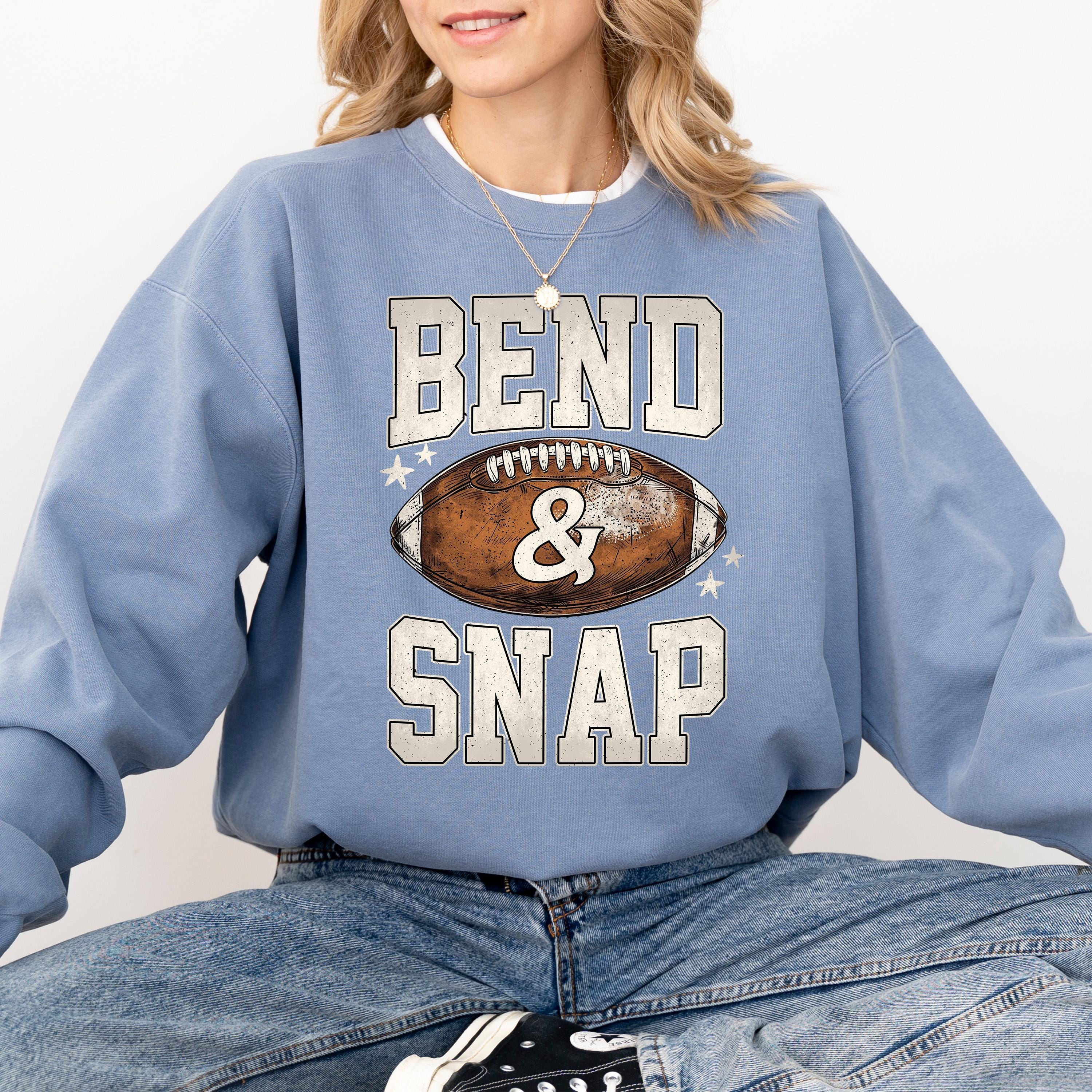 Cute and Funny Football Comfort Colors Sweatshirt: Bend & Snap Football Design, Fall Season, Unisex Crewneck