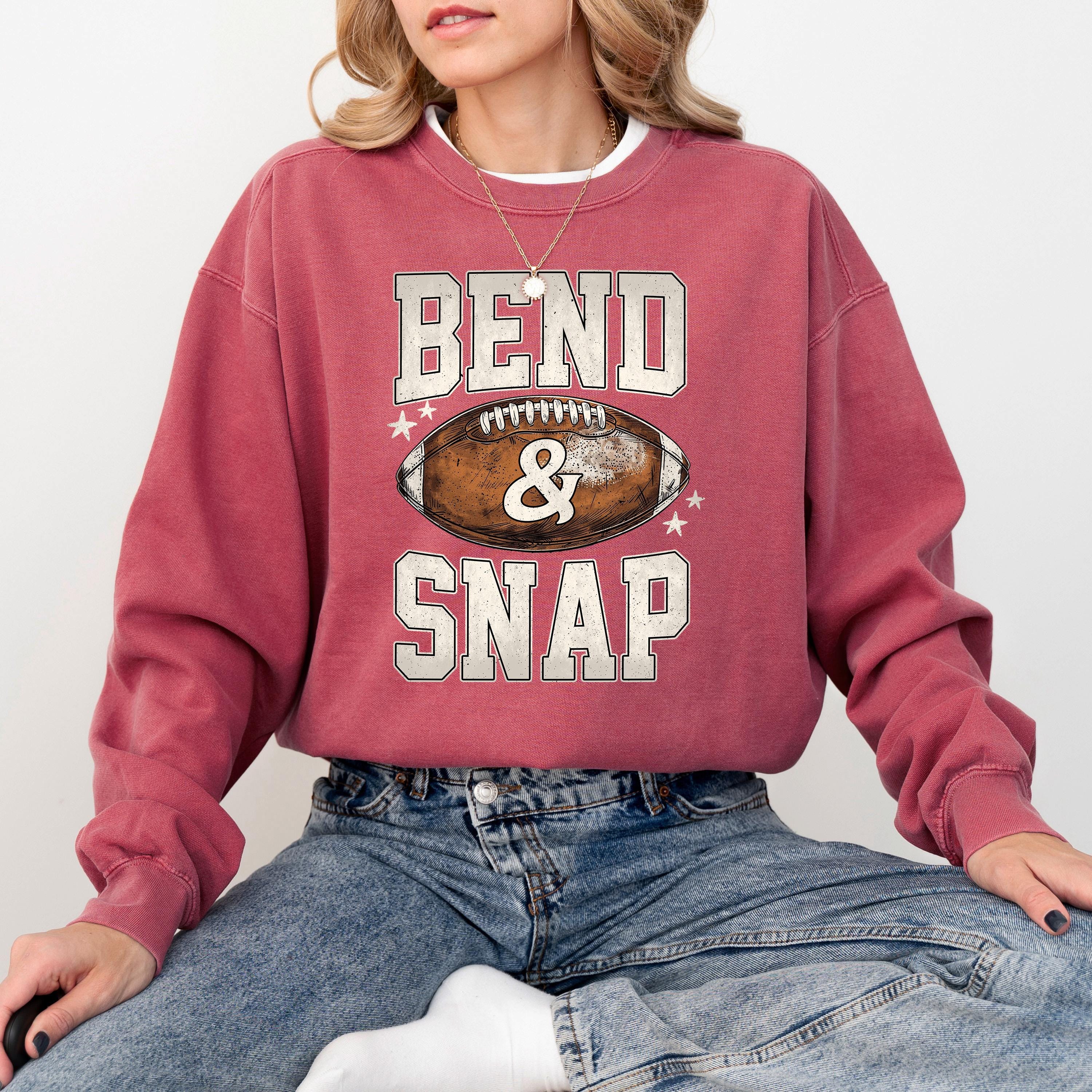 Cute and Funny Football Comfort Colors Sweatshirt: Bend & Snap Football Design, Fall Season, Unisex Crewneck