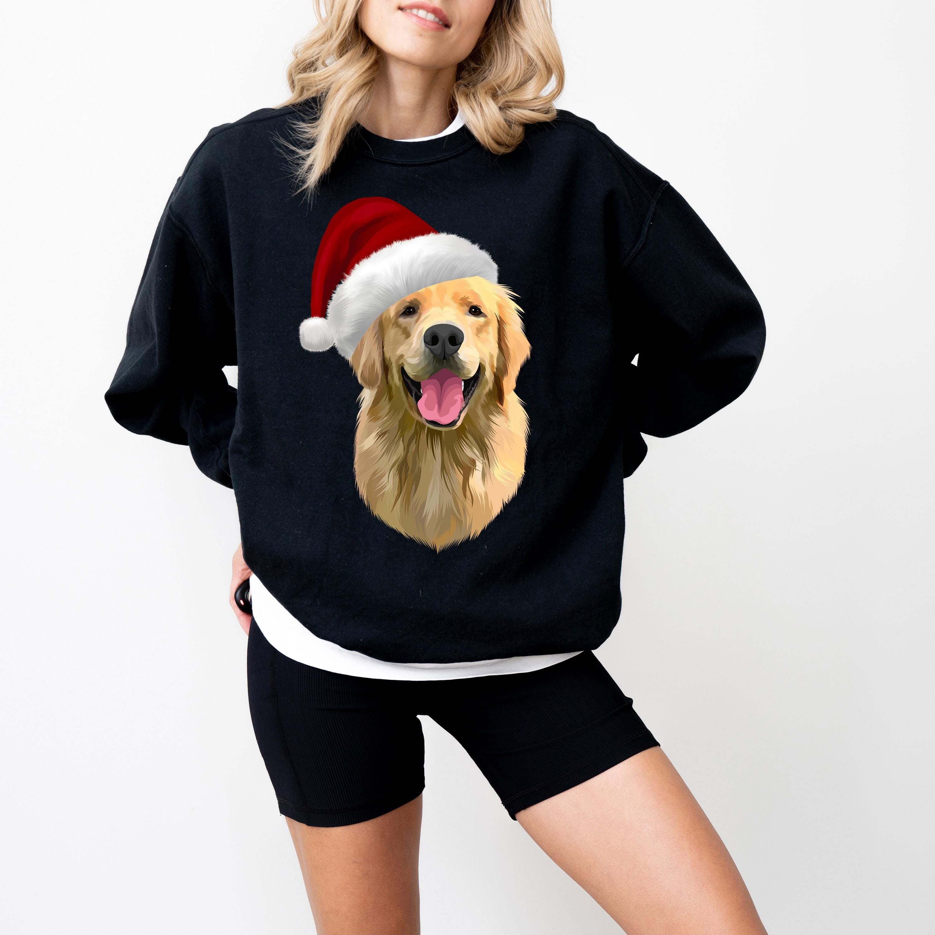 Comfort Colors Custom Dog Sweatshirt, Custom Pet Christmas Ugly Sweater, Custom Dog Christmas Sweater, Mom Sweater, Christmas Sweater, Santa
