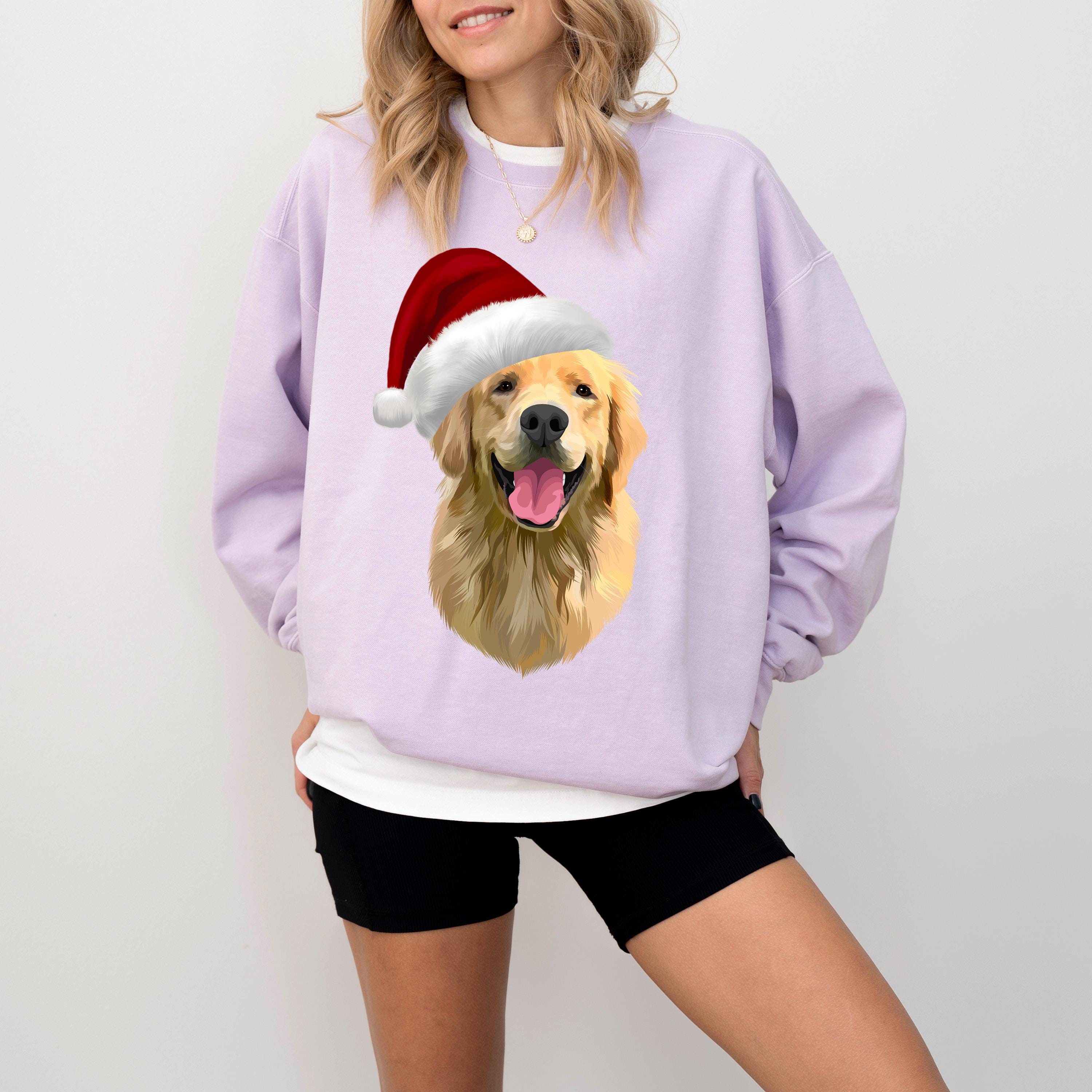 Comfort Colors Custom Dog Sweatshirt, Custom Pet Christmas Ugly Sweater, Custom Dog Christmas Sweater, Mom Sweater, Christmas Sweater, Santa