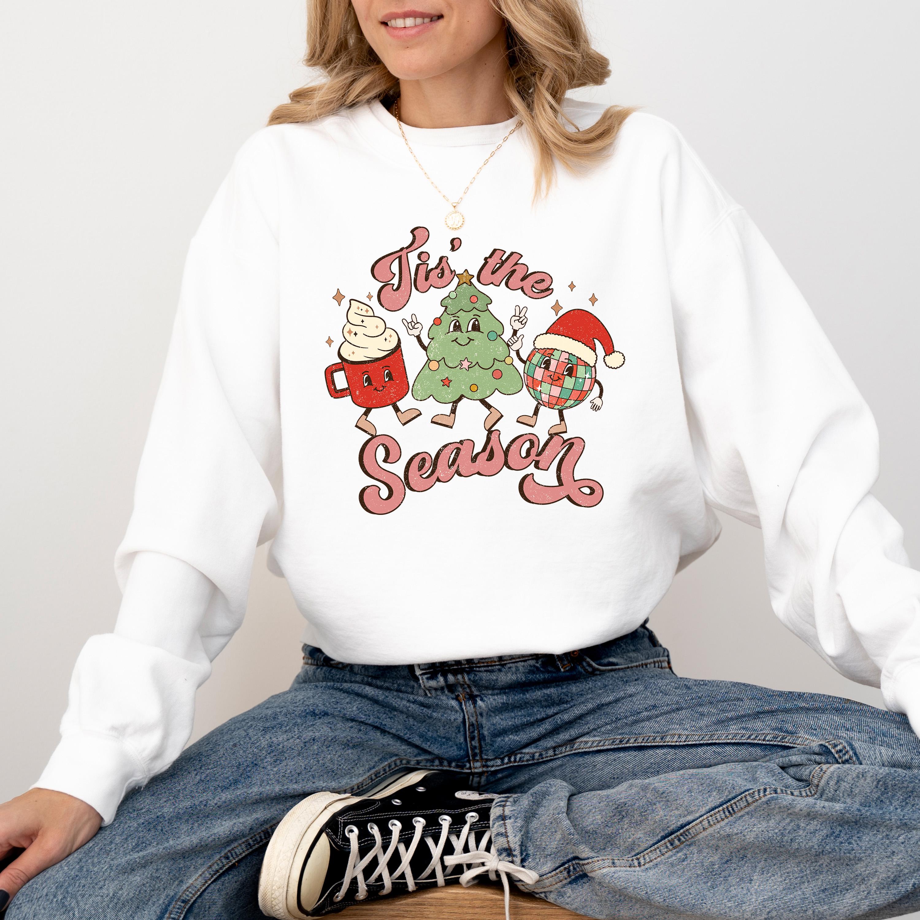 Tis the Season Nostalgic Christmas Comfort Colors Sweatshirt: Retro Christmas Design, Christmas Tree Sweater, Holiday Crewneck,