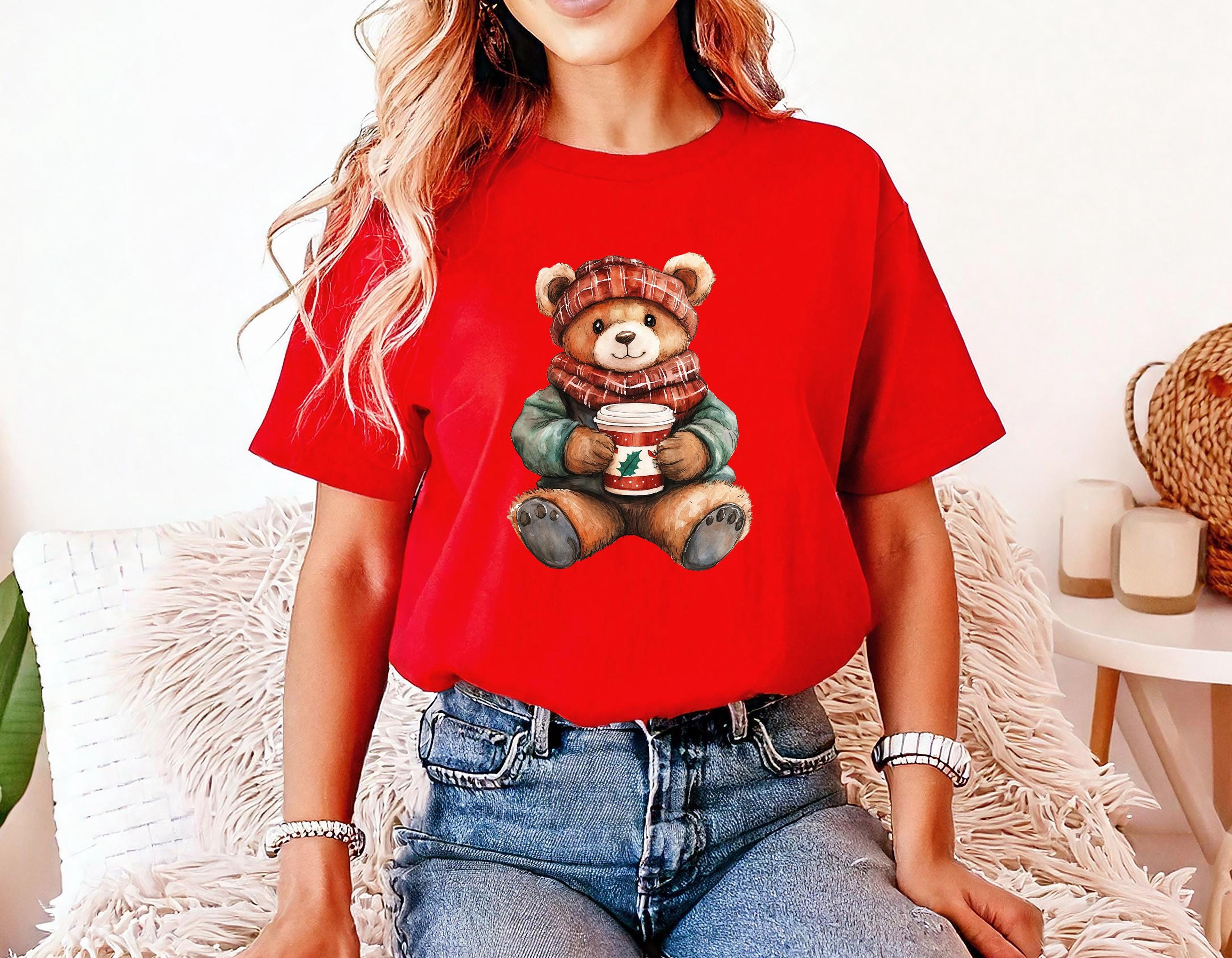 Christmas Teddy Bear Comfort Colors Shirt, Nostalgic Christmas TShirt, Holiday Shirt, Cozy Tee, Christmas Design, RL Christmas,