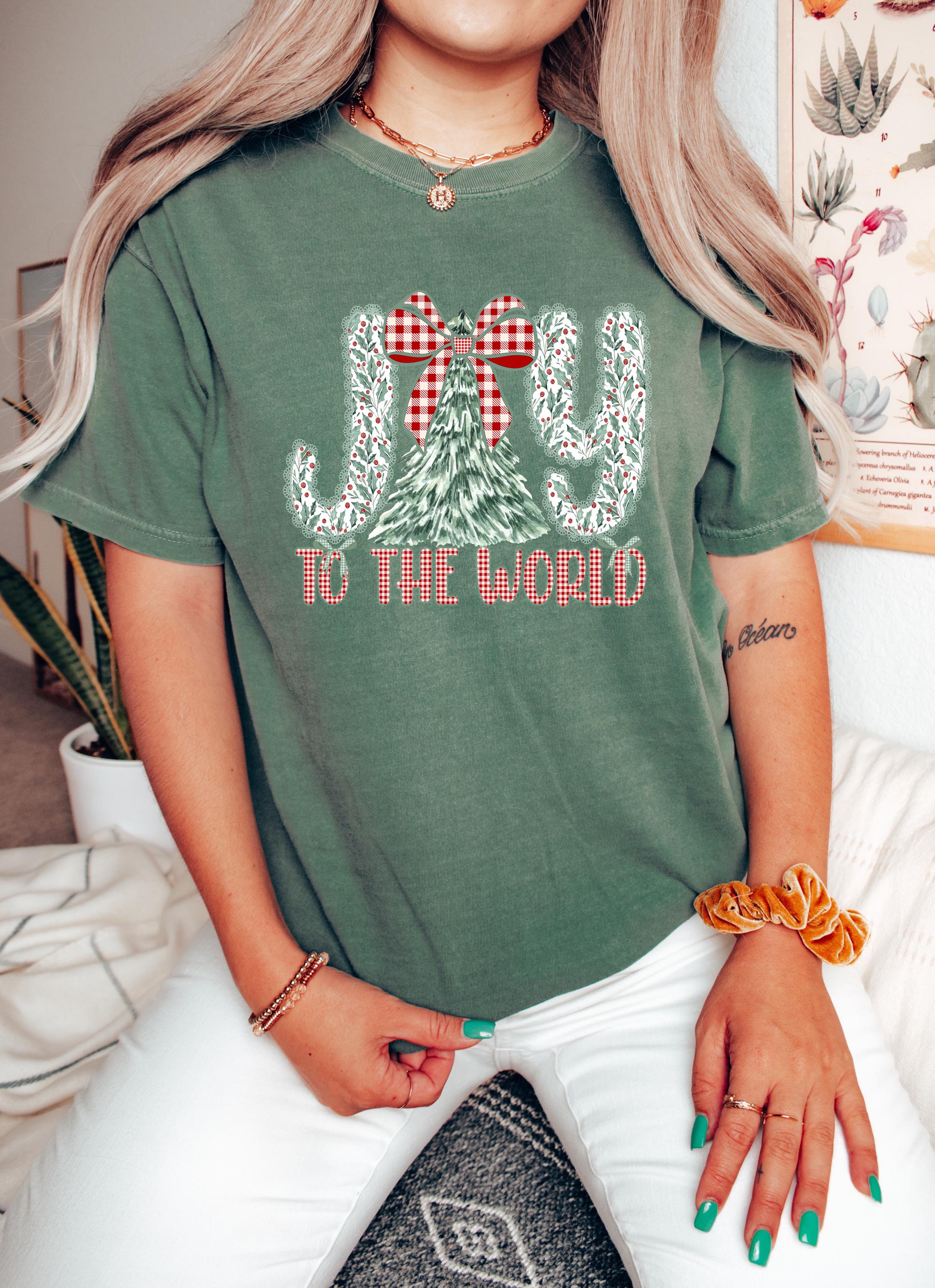 Joy To The World: Comfort Colors Shirt, Nostalgic Christmas TShirt, Holiday Shirt, Cozy Tee, Christmas Design, RL Christmas,