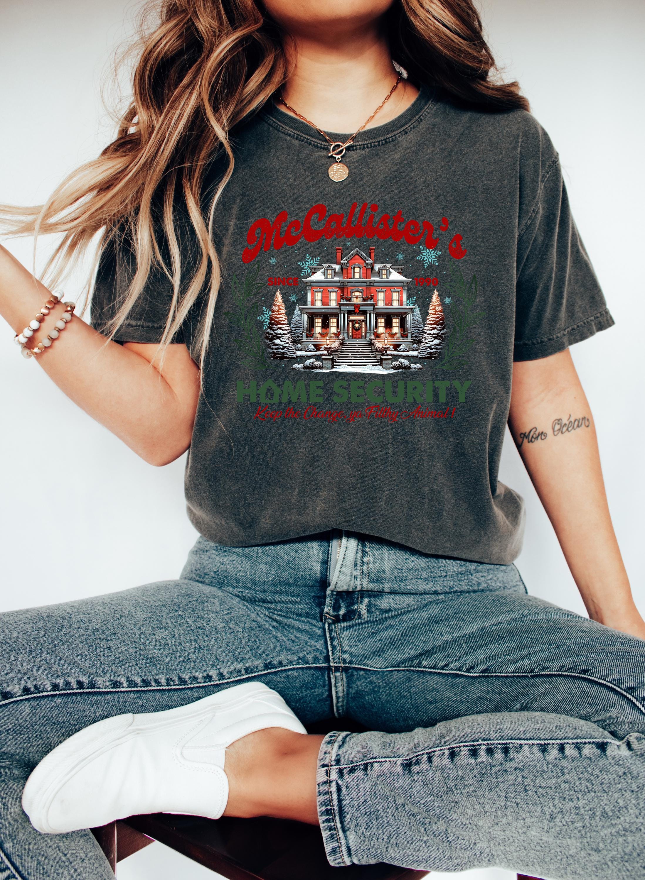 Christmas Movie: Comfort Colors Shirt, Nostalgic Christmas TShirt, Holiday Shirt, Cozy Tee, Christmas Design, RL Christmas, Home Security