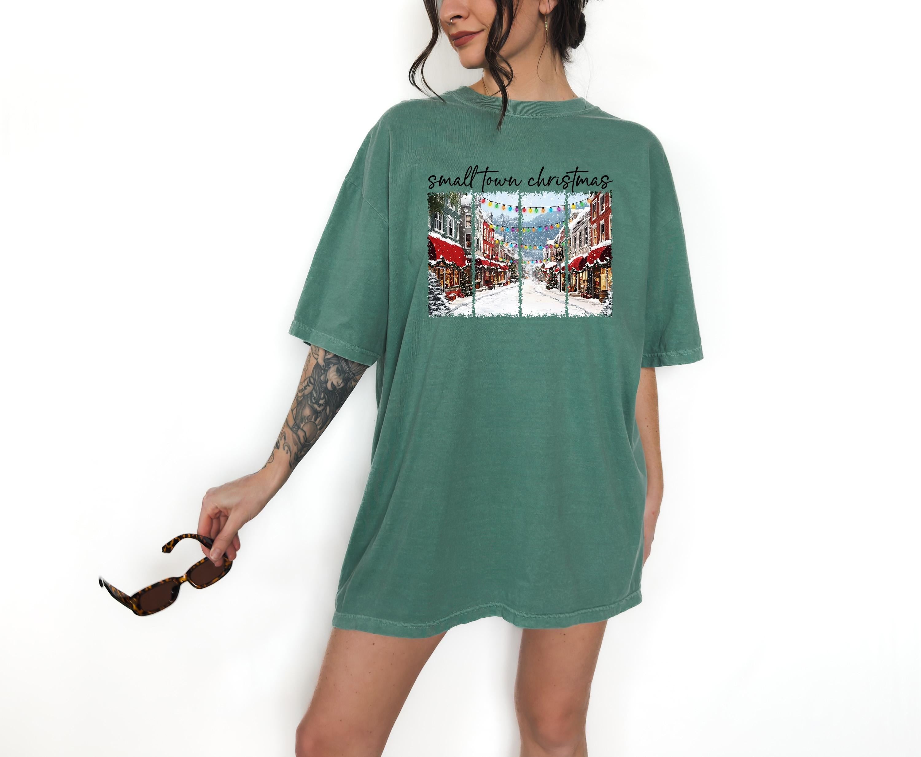 Small Town Christmas Comfort Colors Shirt, Nostalgic Christmas TShirt, Unisex Holiday Shirt, Cozy T, Christmas Design, Christmas 2025
