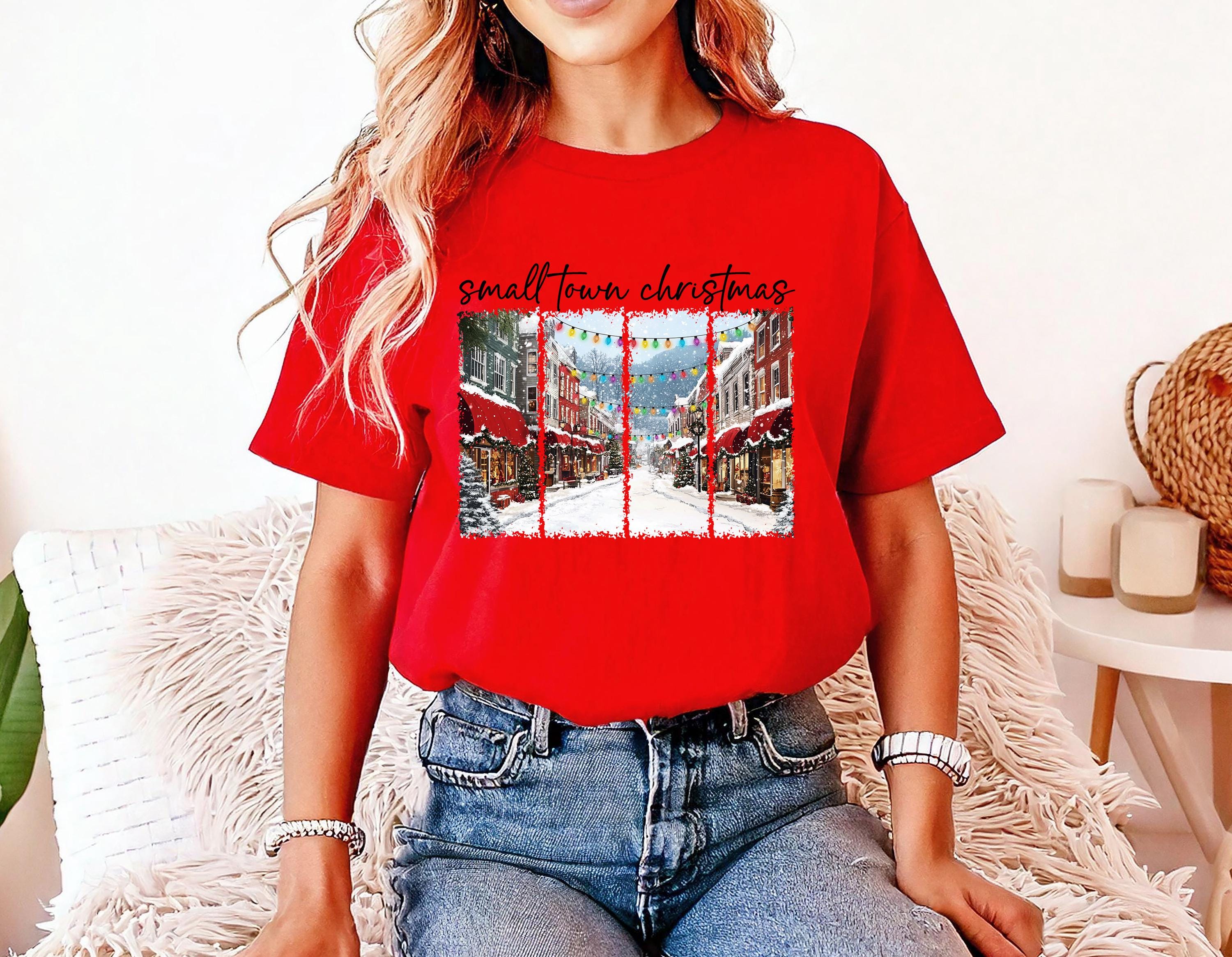 Small Town Christmas Comfort Colors Shirt, Nostalgic Christmas TShirt, Unisex Holiday Shirt, Cozy T, Christmas Design, Christmas 2025