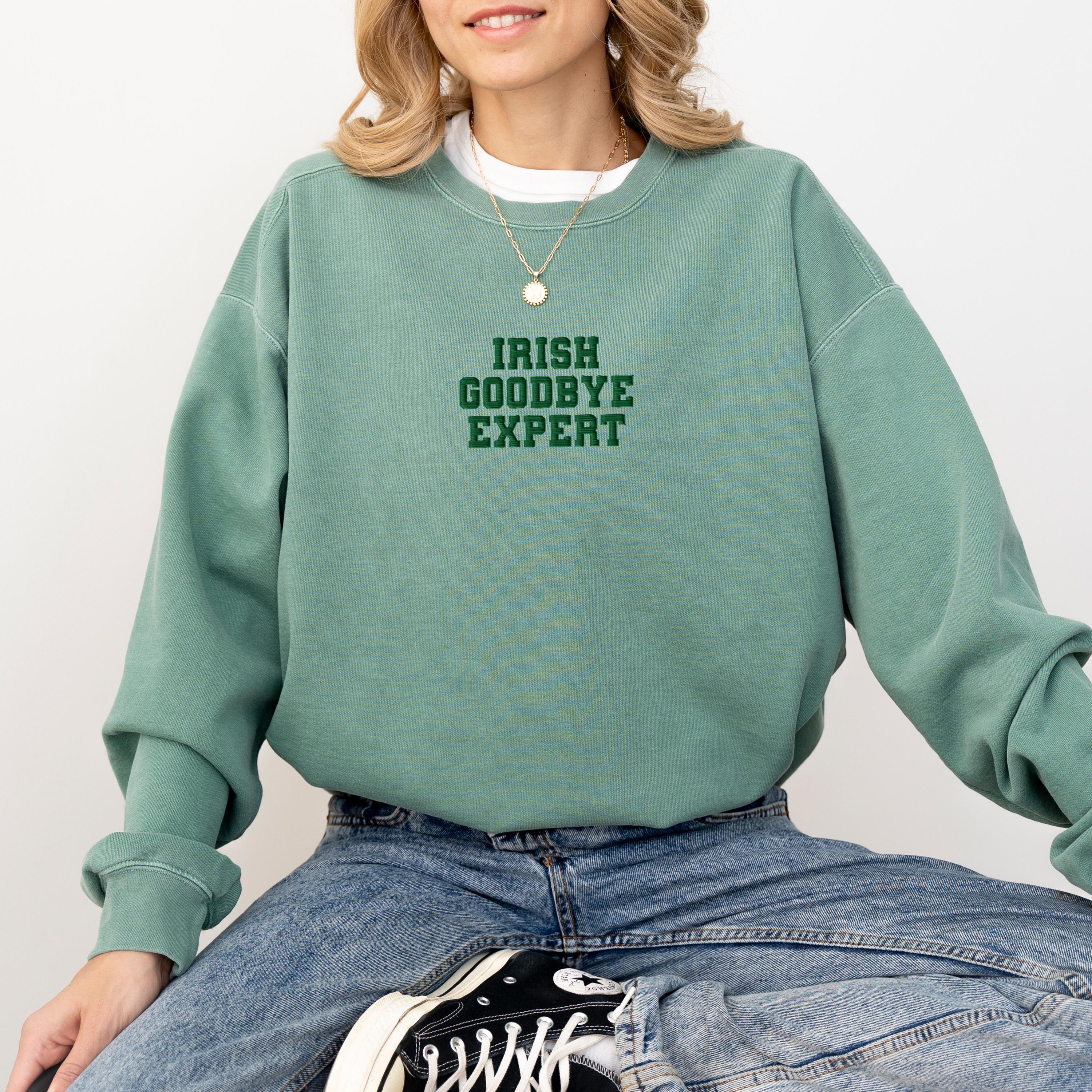 Embroidered Comfort Colors St Patty's Day Bear, St Patrick's Day Crew neck, Green Bear Sweater