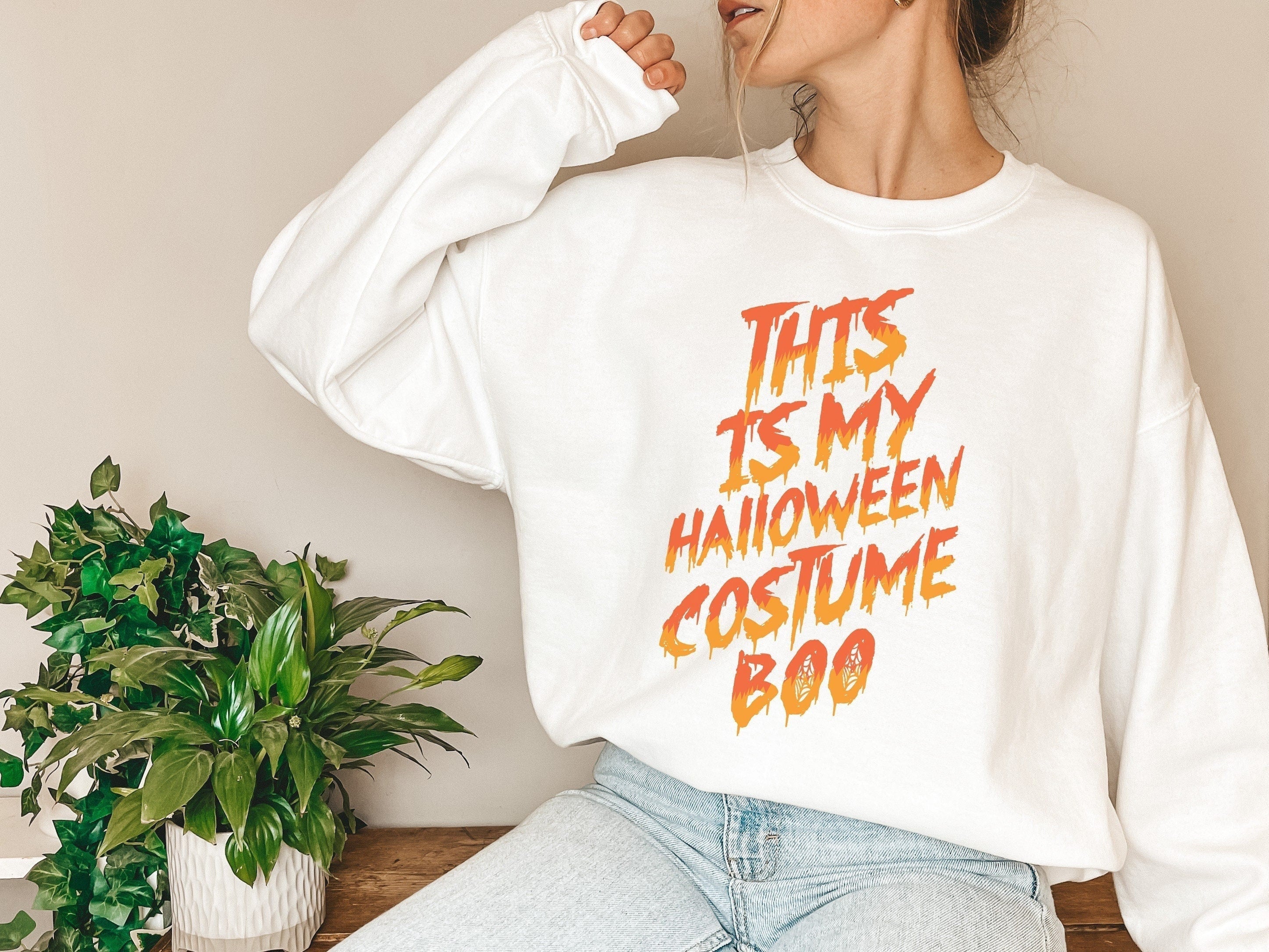 Halloween Costume shirt, this is my halloween costume boo, scary trick or treat costume shirt, womens cute pumpkin halloween graphic tee