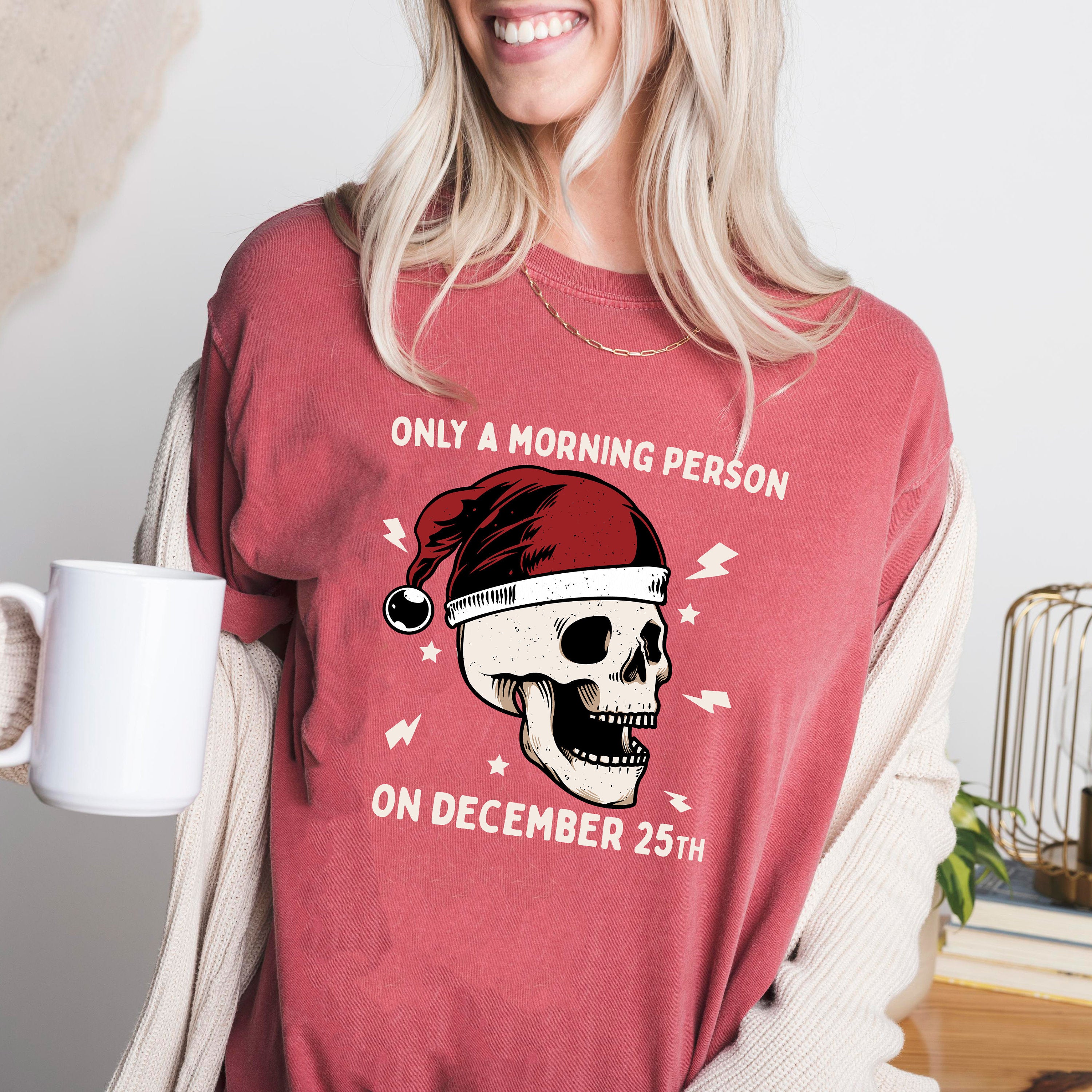 Retro Christmas Comfort Colors Shirt, Not A Morning Person Shirt, Vintage Santa Christmas Shirt, Retro Holiday Shirt, Ugly Sweater Shirt