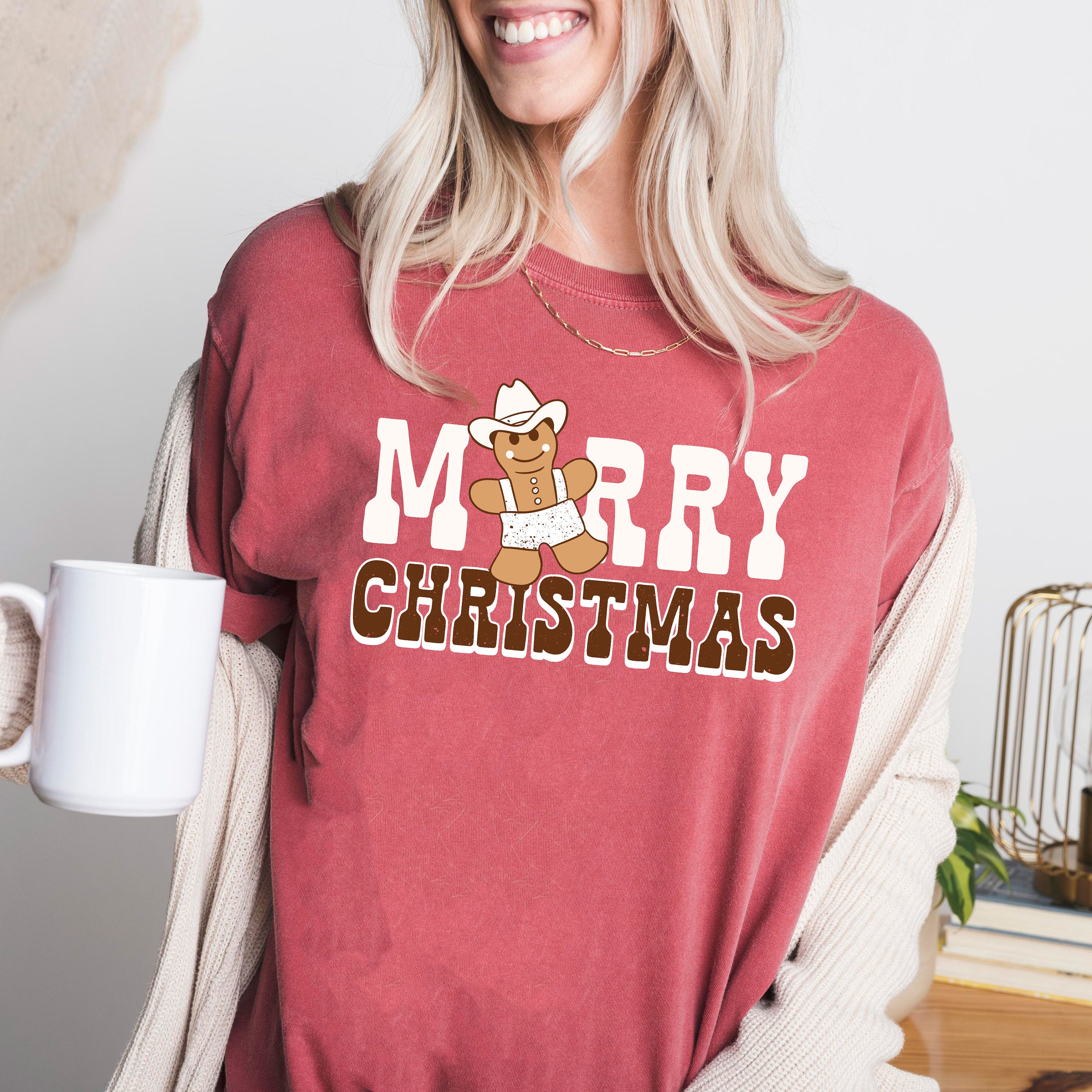 Retro Christmas Comfort Colors Shirt, Merry Christmas Western Shirt, Vintage Santa Christmas Shirt, Retro Holiday Shirt, Ugly Sweater Shirt