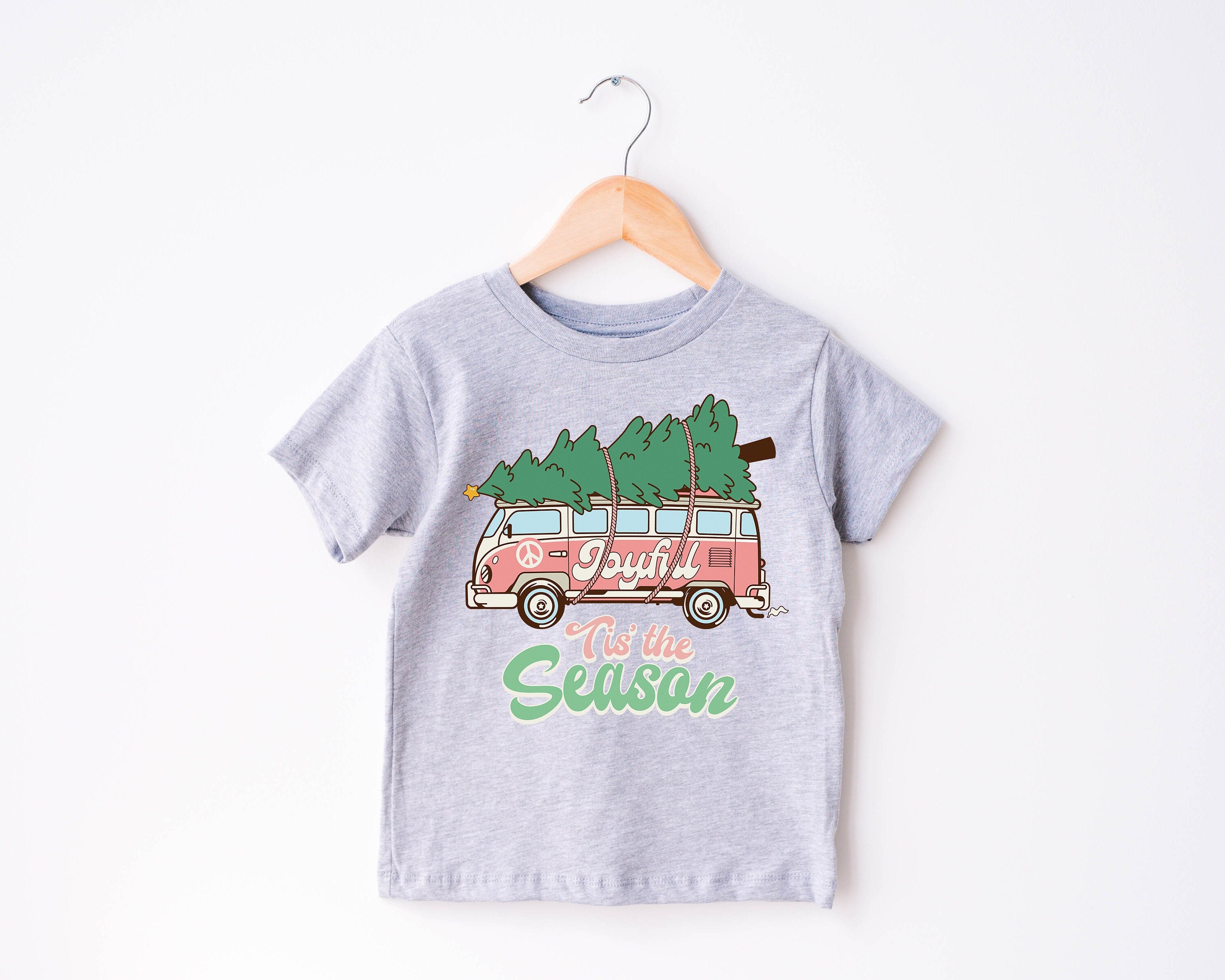 Tis The Season Tree Toddler Tee, Christmas Season Shirt, Cute Holiday Girls Shirt, Toddler Youth Santa Tee, Retro Boho Cute Vintage Bodysuit