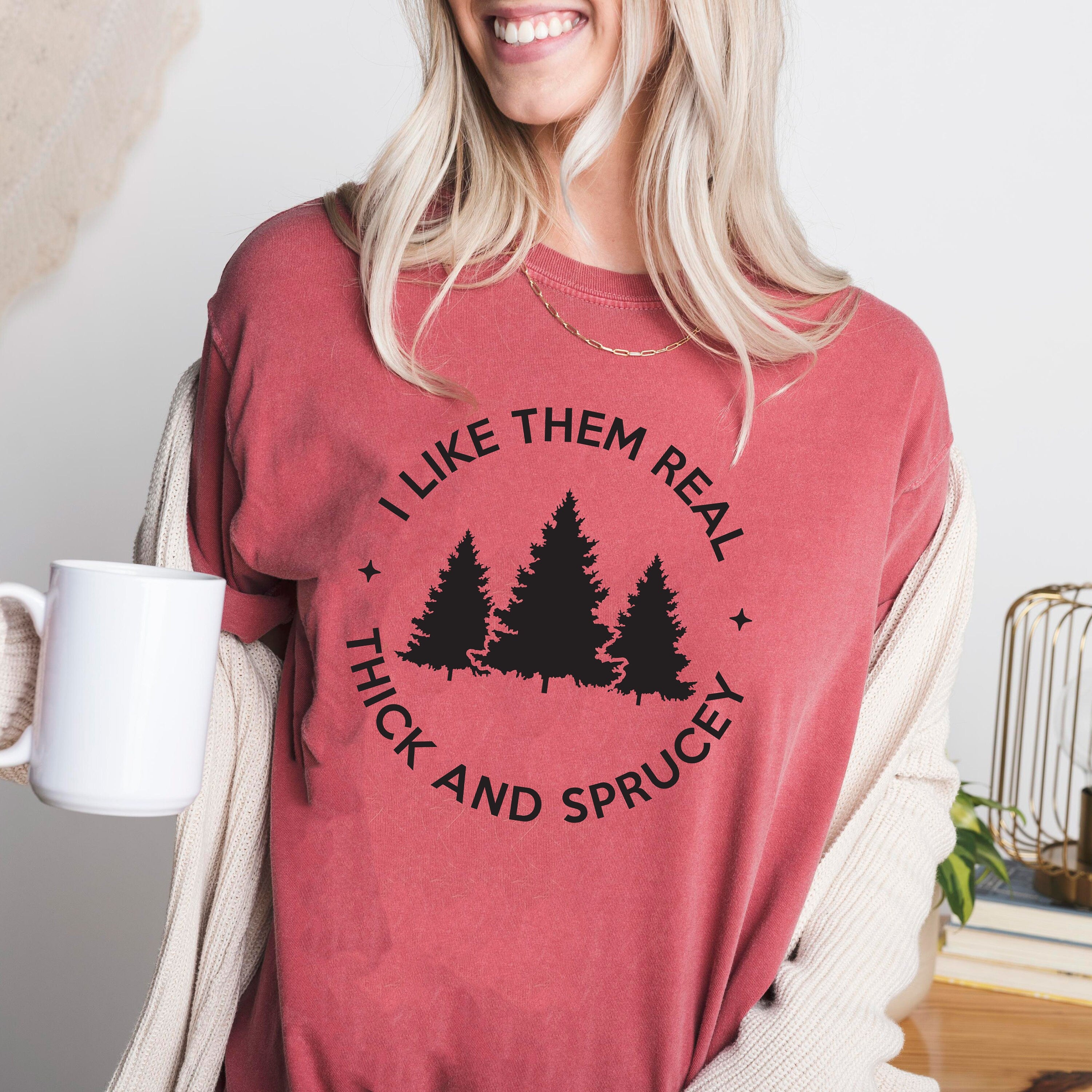 Retro Christmas Comfort Colors Shirt, Thick and Sprucy Tree Shirt, Vintage Santa Christmas Shirt, Retro Holiday Shirt, Ugly Sweater Shirt