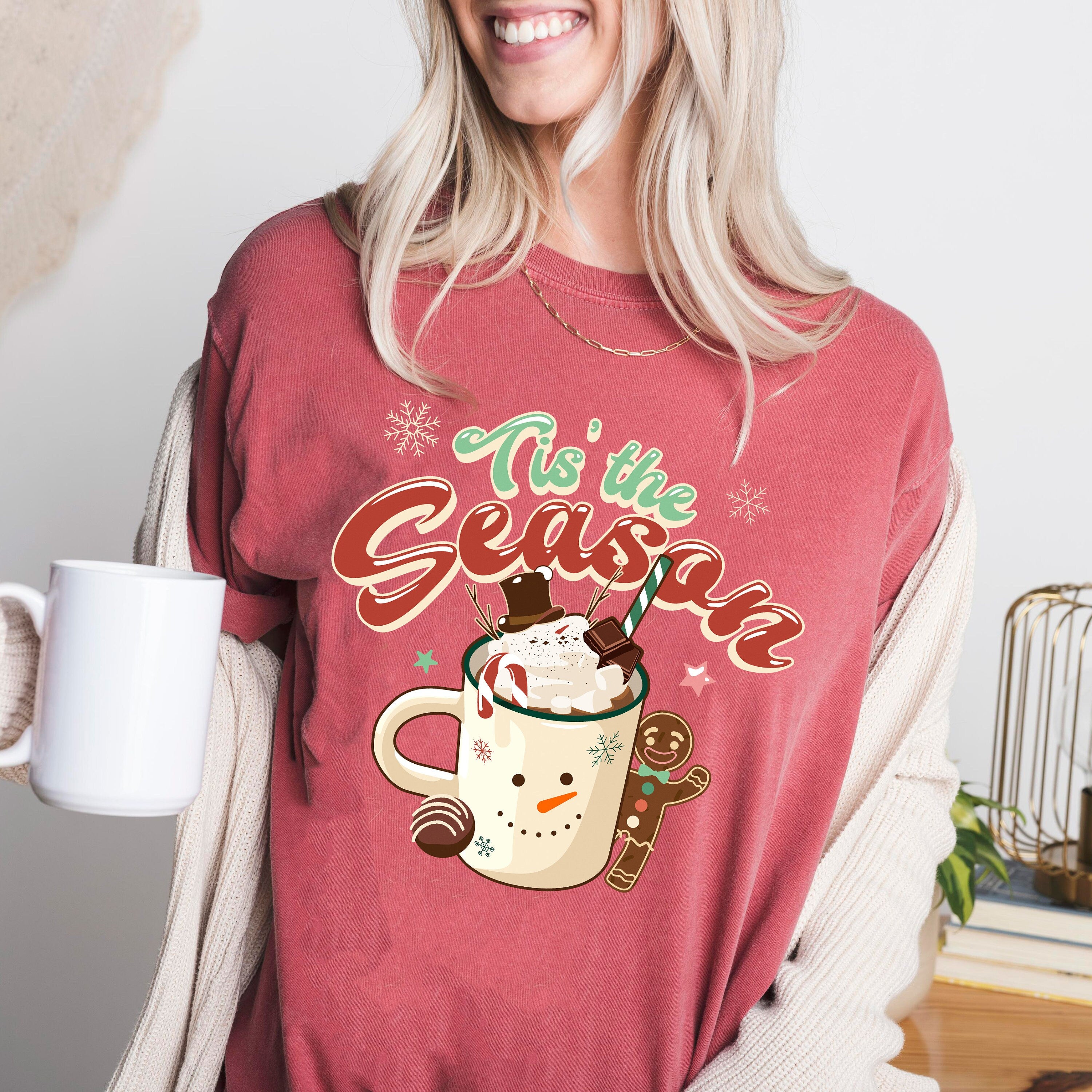Retro Christmas Comfort Colors Shirt, Tis The Season Santa Shirt, Vintage Santa Christmas Shirt, Retro Holiday Shirt, Ugly Sweater Shirt