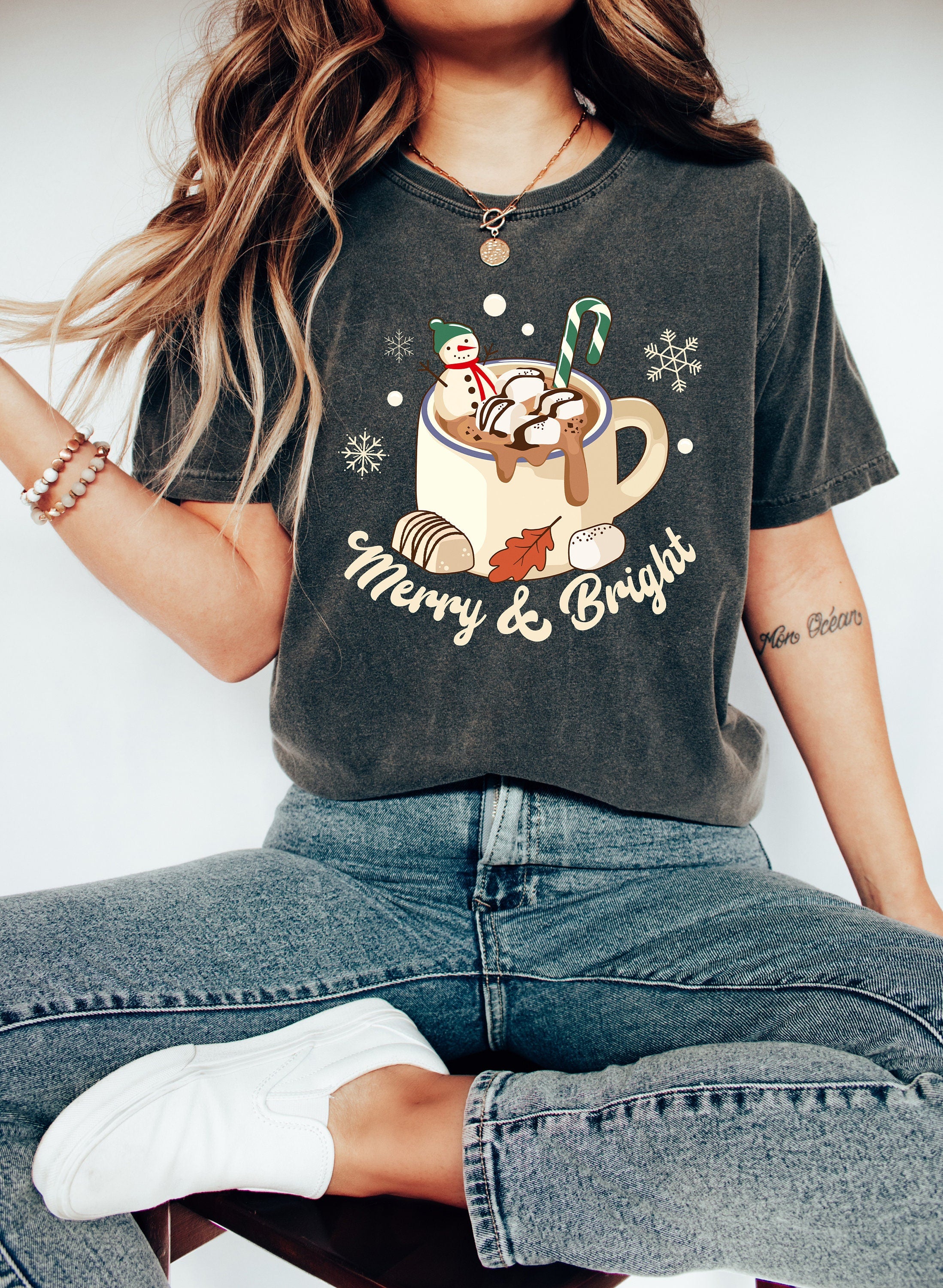 Retro Christmas Comfort Colors Shirt, Merry And Bright Santa Shirt, Vintage Santa Christmas Shirt, Retro Holiday Shirt, Ugly Sweater Shirt