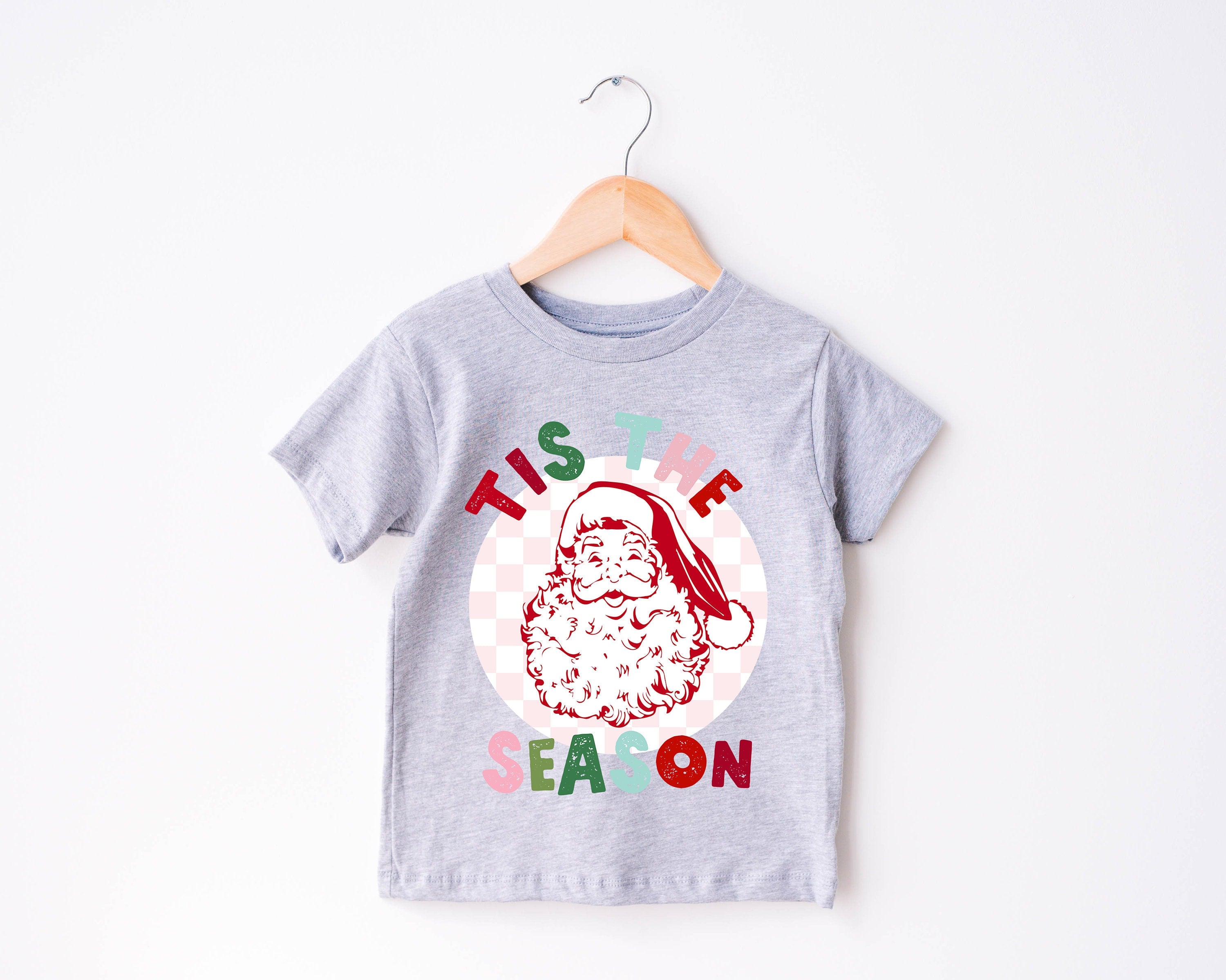 Tis The Season Santa Toddler, Christmas Season Shirt, Cute Holiday Girls Shirt, Toddler Youth Santa Tee, Retro Boho Cute Vintage Bodysuit