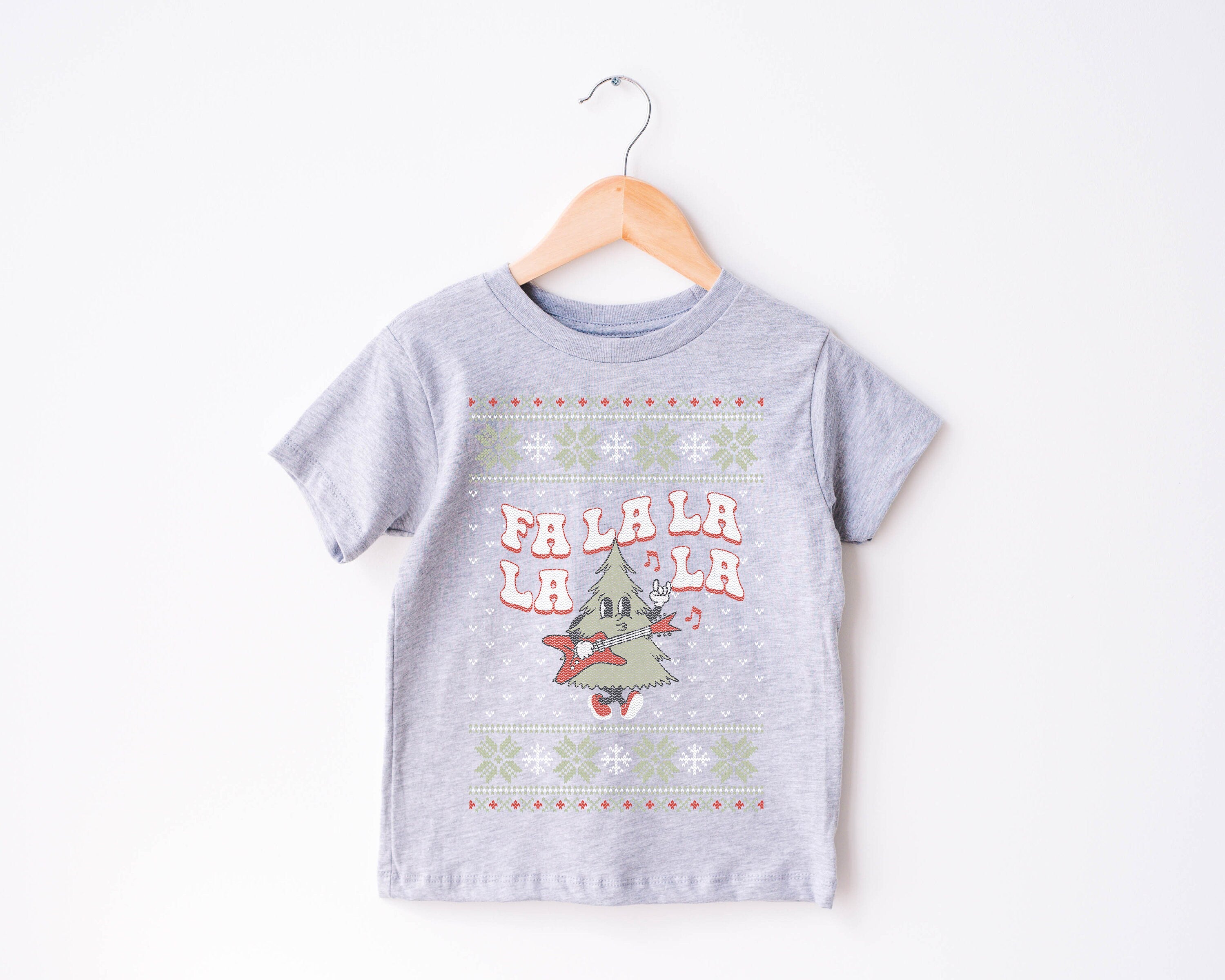 Fa La La La Tree Toddler Tee, Christmas Season Shirt, Cute Holiday Girls Shirt, Toddler Youth Santa Tee, Ugly Sweater Cute Vintage Bodysuit