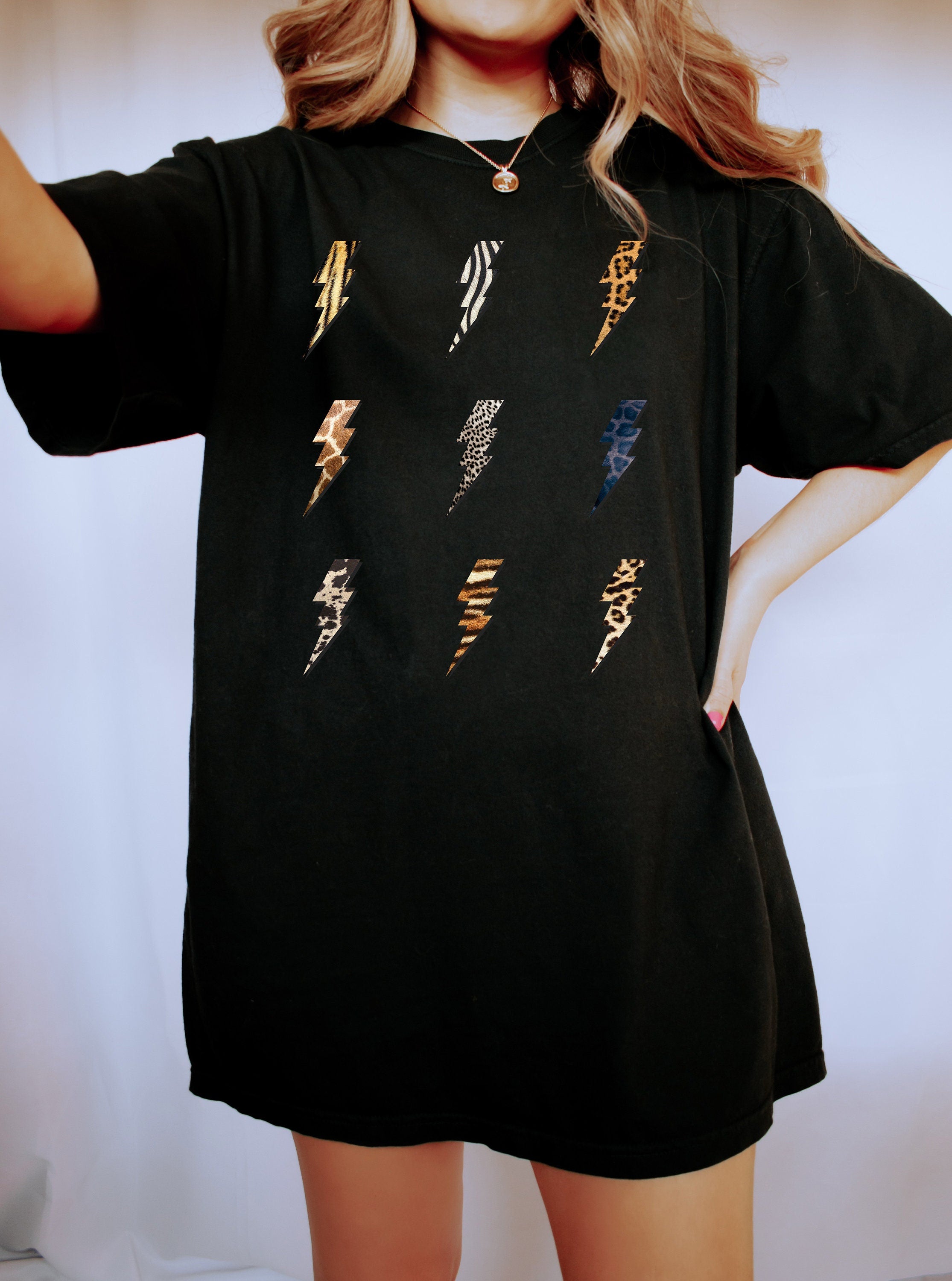Retro Comfort Colors Shirt, Fierce Tiger Lighting Shirt, Vintage Free Spirit Shirt, Oversized Shirt, Retro Graphic Shirt, Distressed Tee