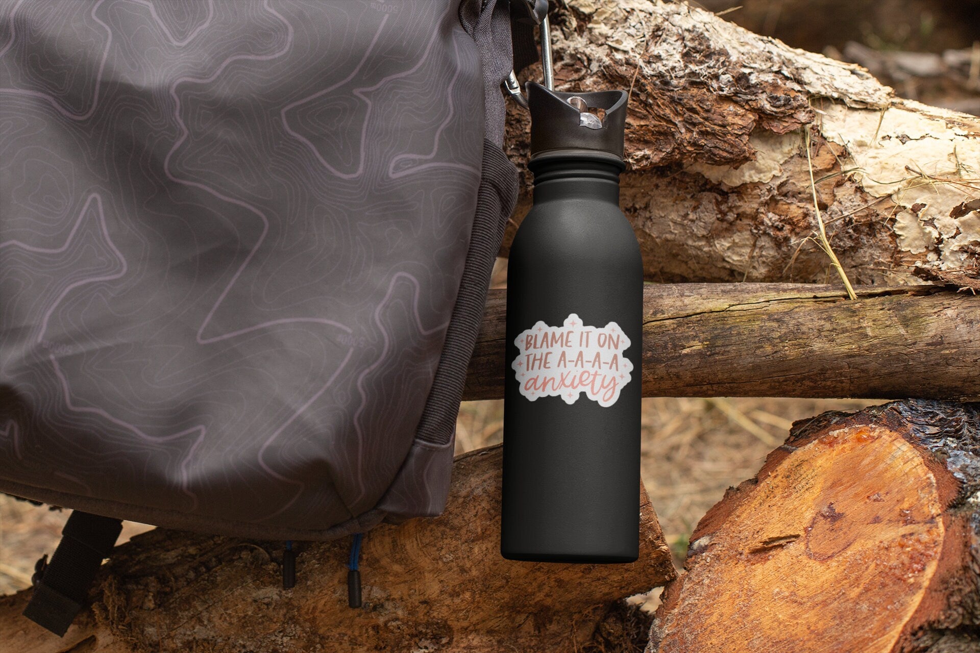 Blame It On The Anxiety Sticker, Mental Health Sticker, Funny Water Bottle Sticker, Hydro Sticker, Drink Water Sticker Weatherproof