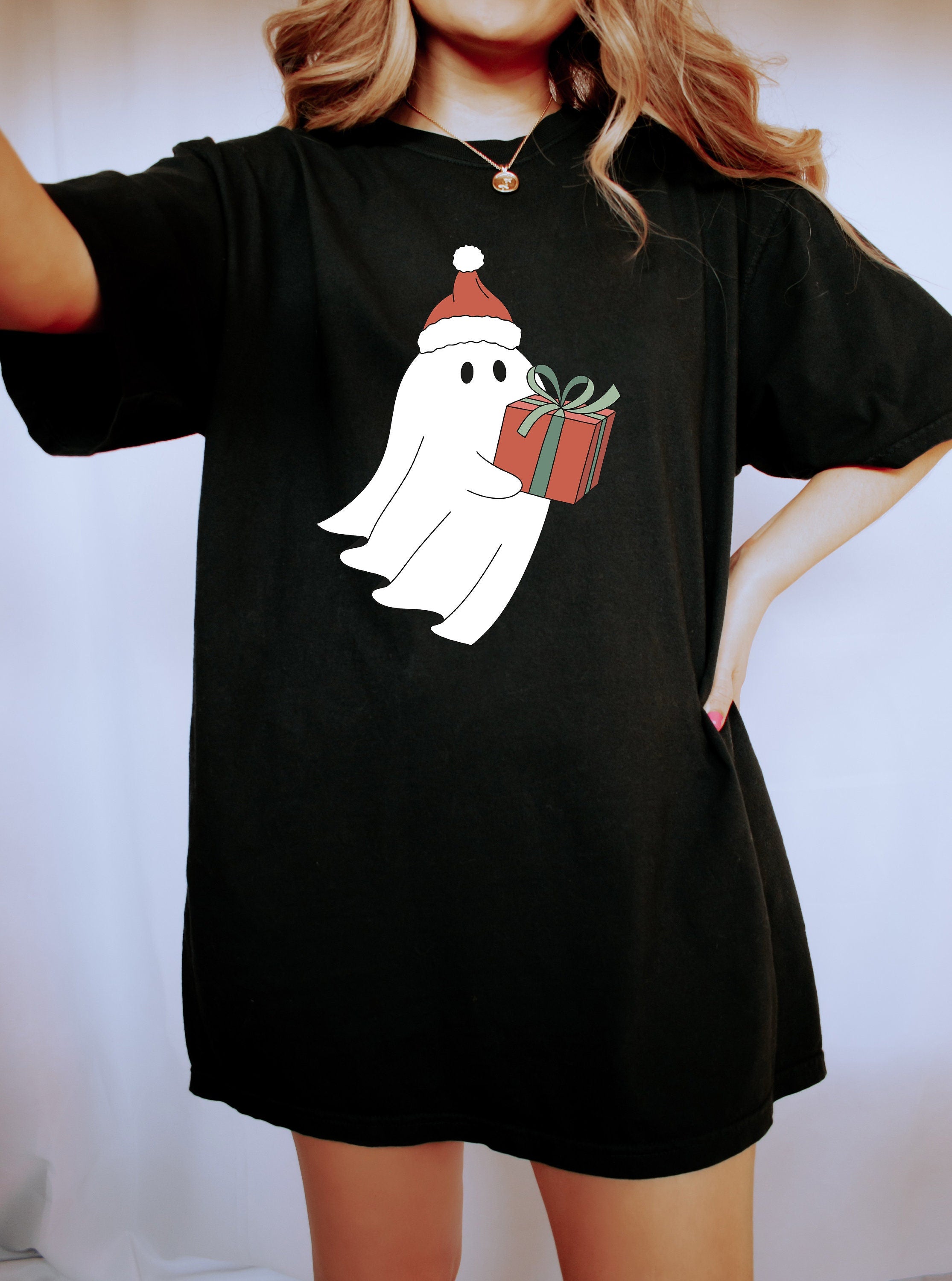 Retro Christmas Comfort Colors Shirt, Making Spirits Bright Shirt, Vintage Ghost Christmas Shirt, Retro Holiday Shirt, Ugly Sweater Shirt